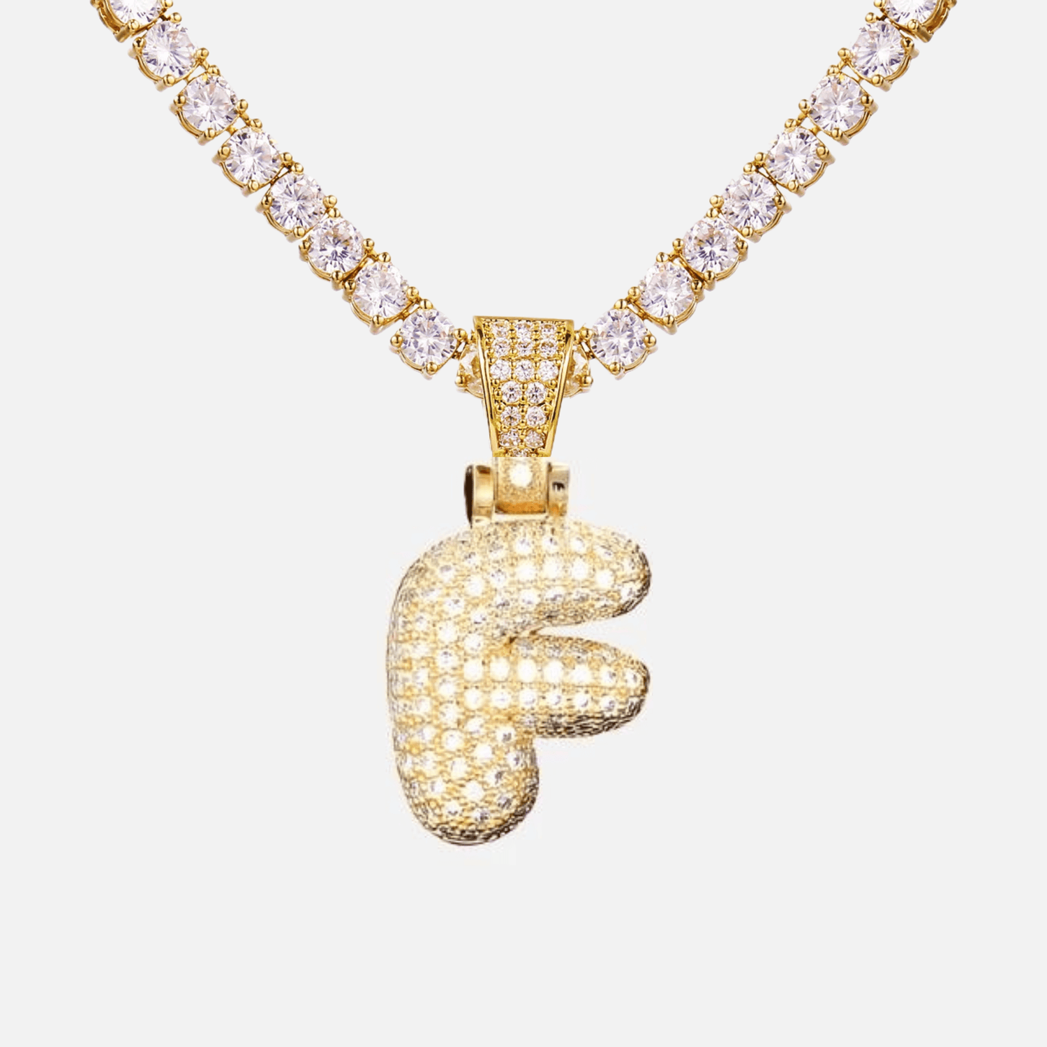 ICED Big Bubble Initial Necklace - Jewelled Me