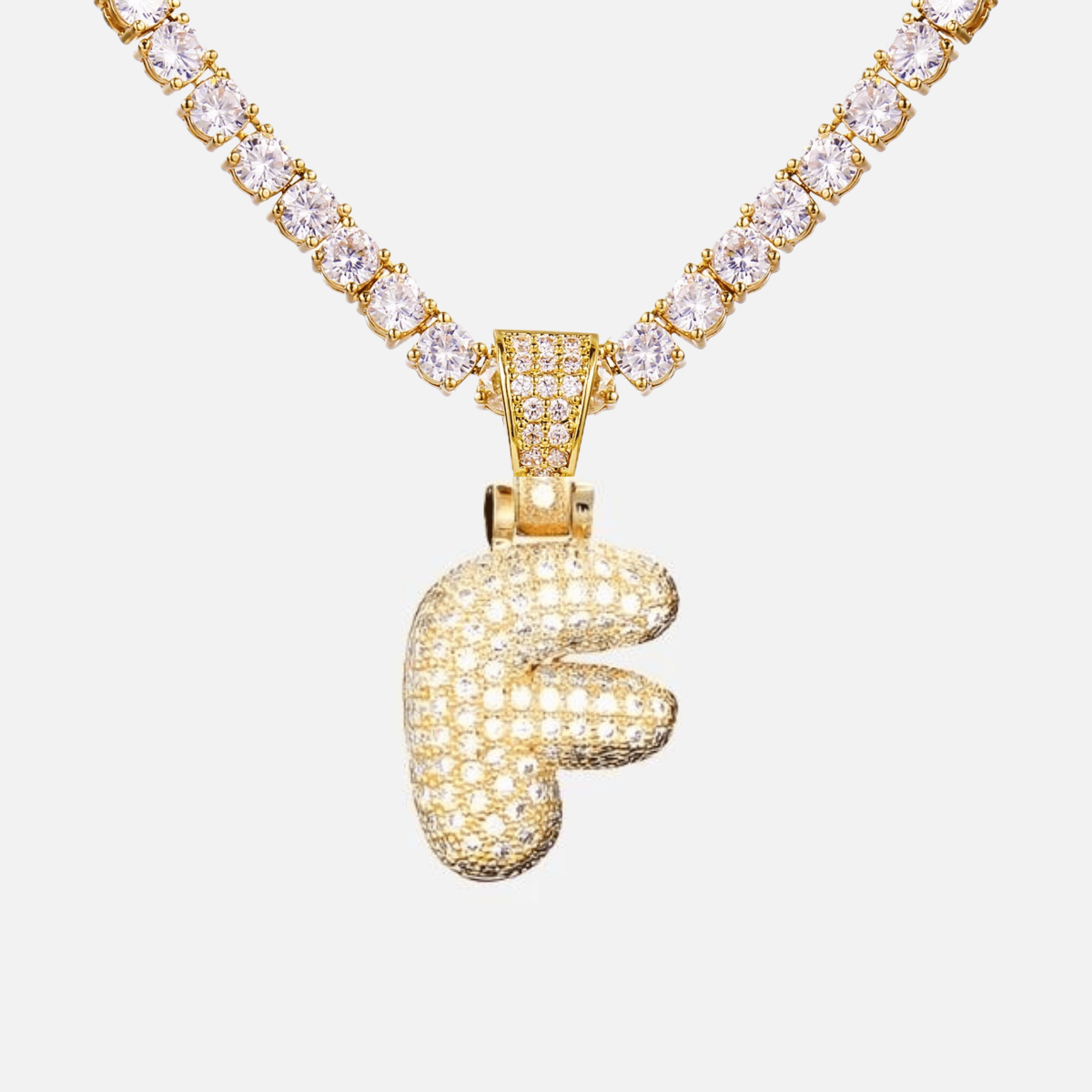 ICED Big Bubble Initial Necklace - Jewelled Me