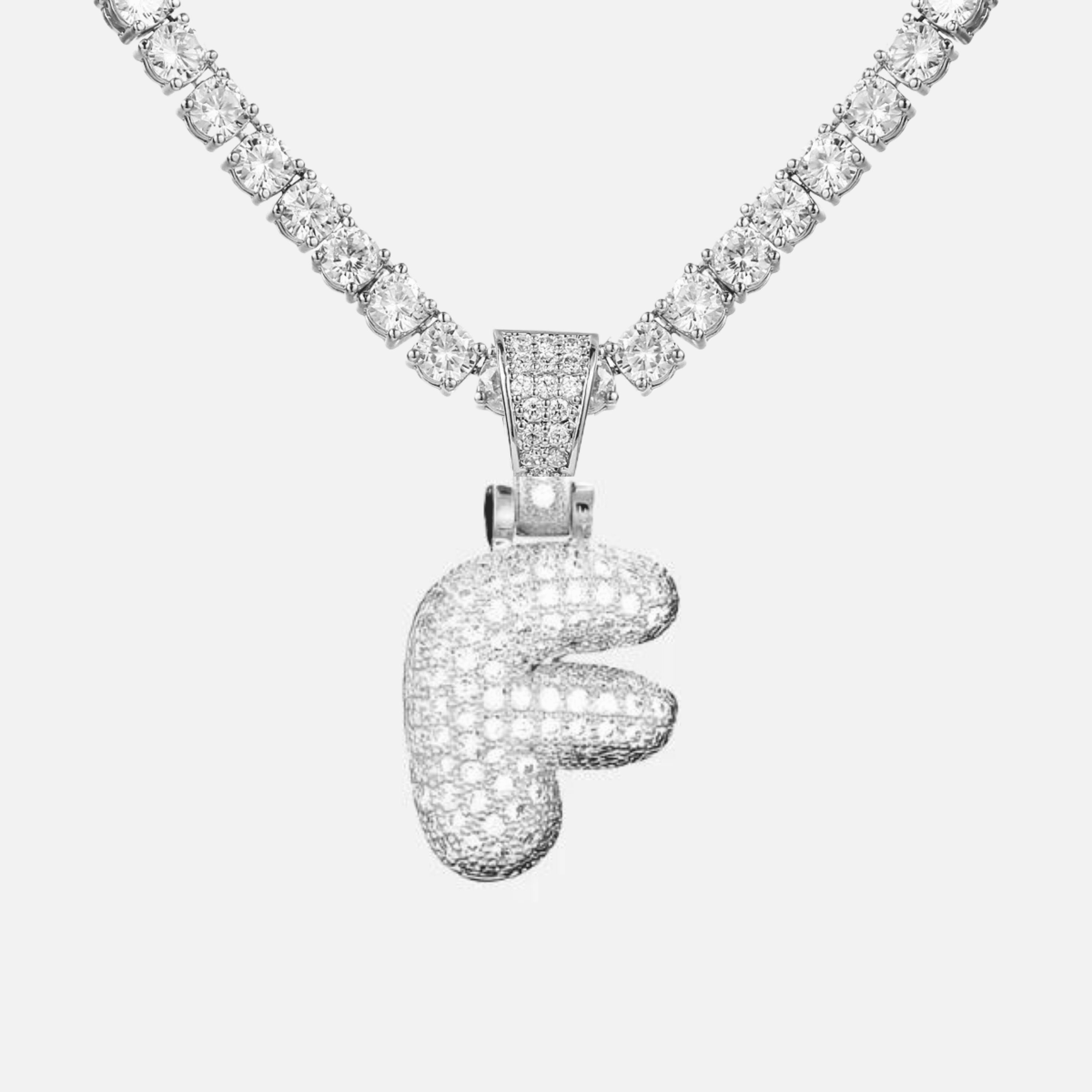 ICED Big Bubble Initial Necklace - Jewelled Me