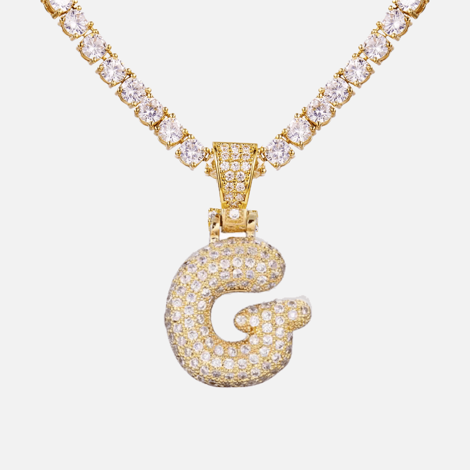 ICED Big Bubble Initial Necklace - Jewelled Me
