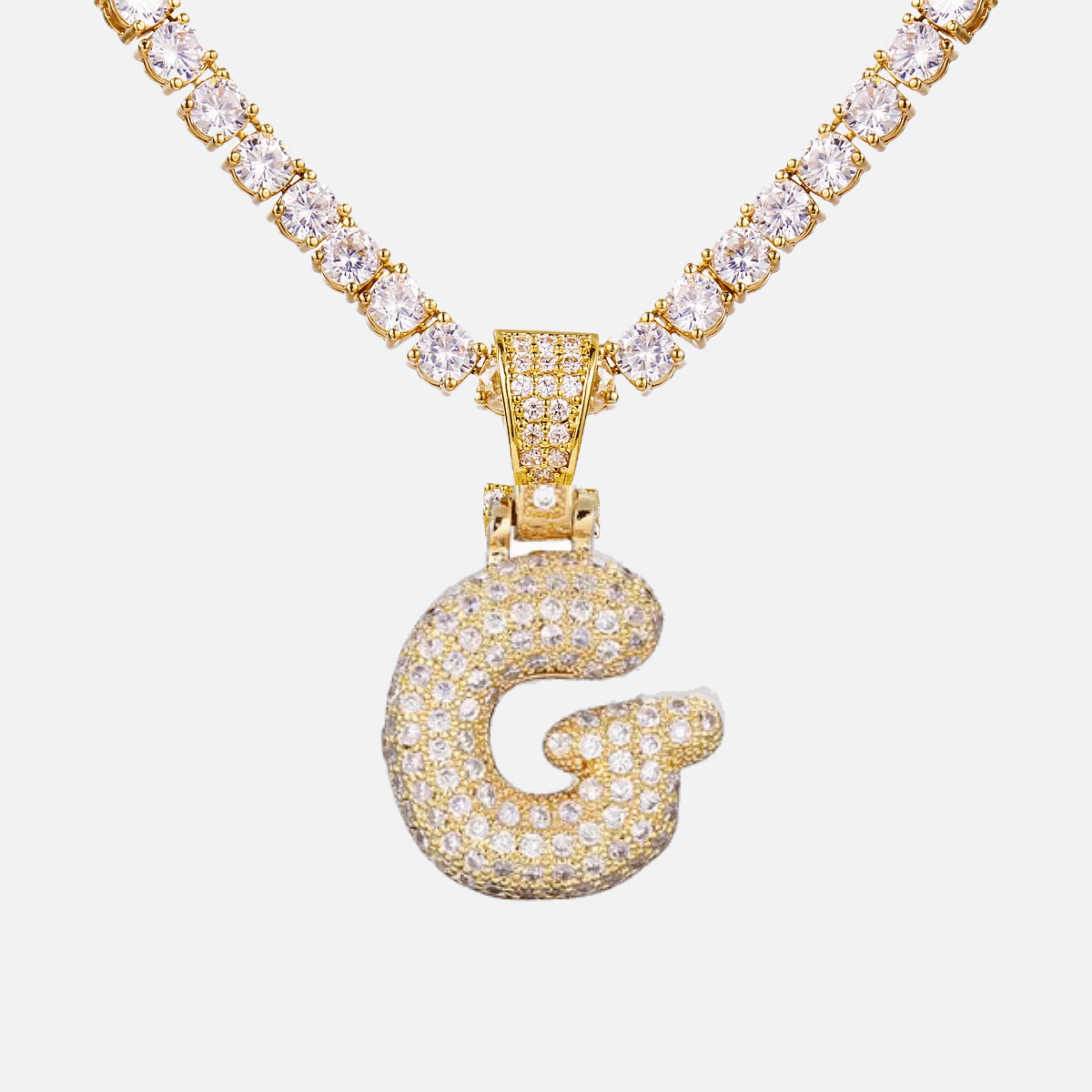 ICED Big Bubble Initial Necklace - Jewelled Me