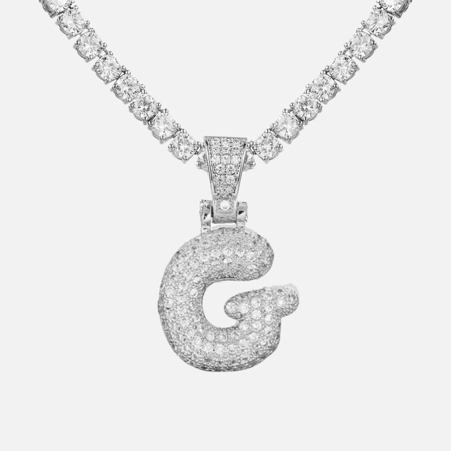 ICED Big Bubble Initial Necklace - Jewelled Me