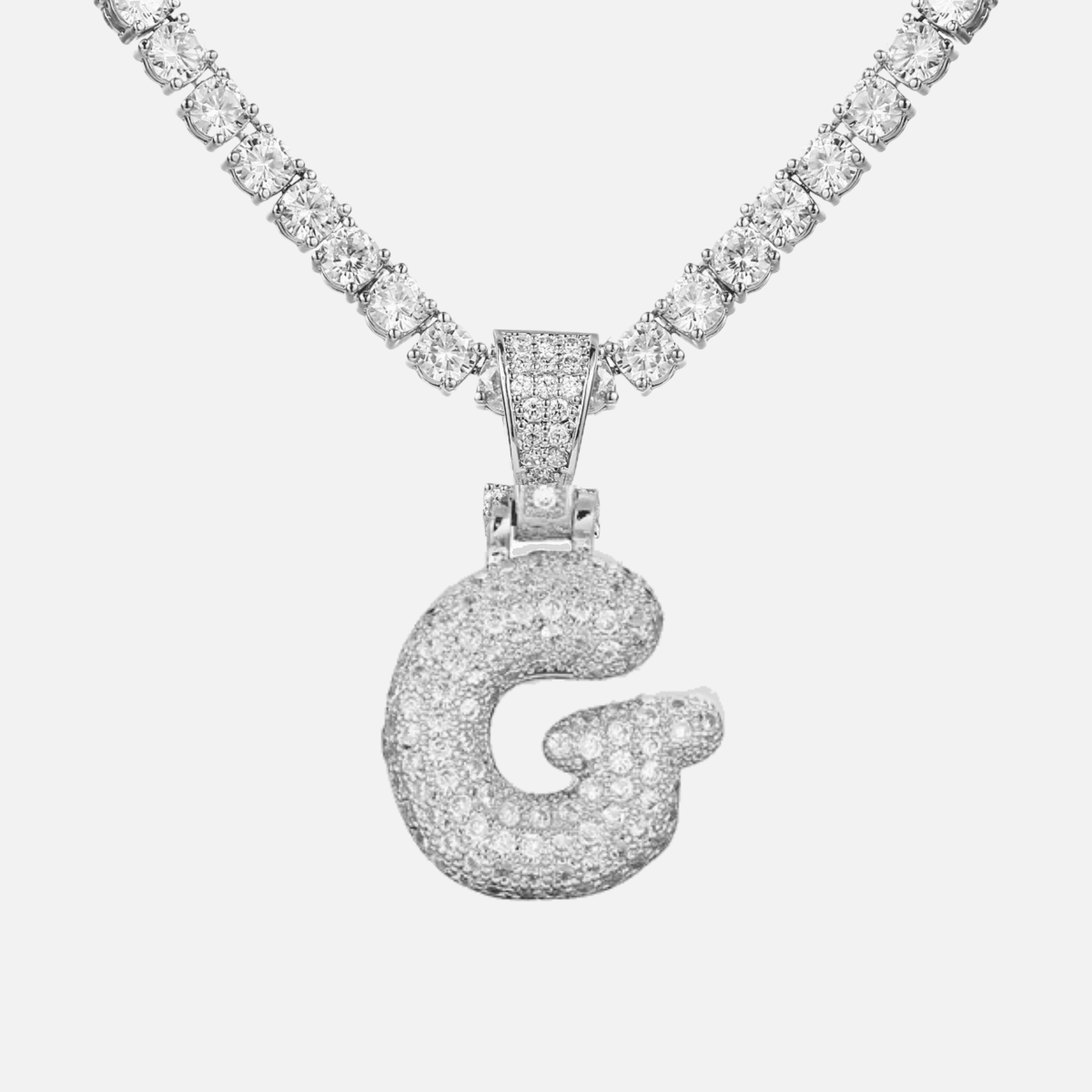 ICED Big Bubble Initial Necklace - Jewelled Me