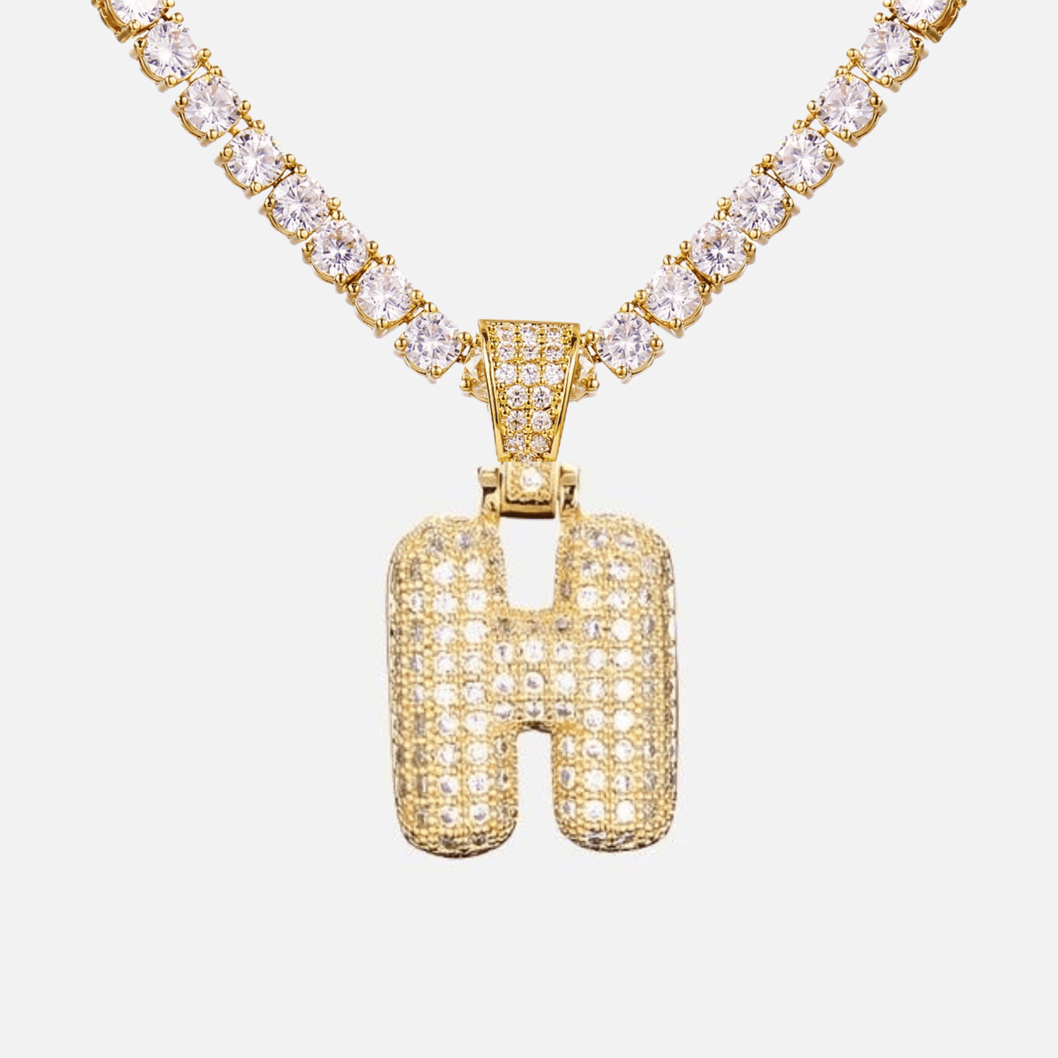 ICED Big Bubble Initial Necklace - Jewelled Me