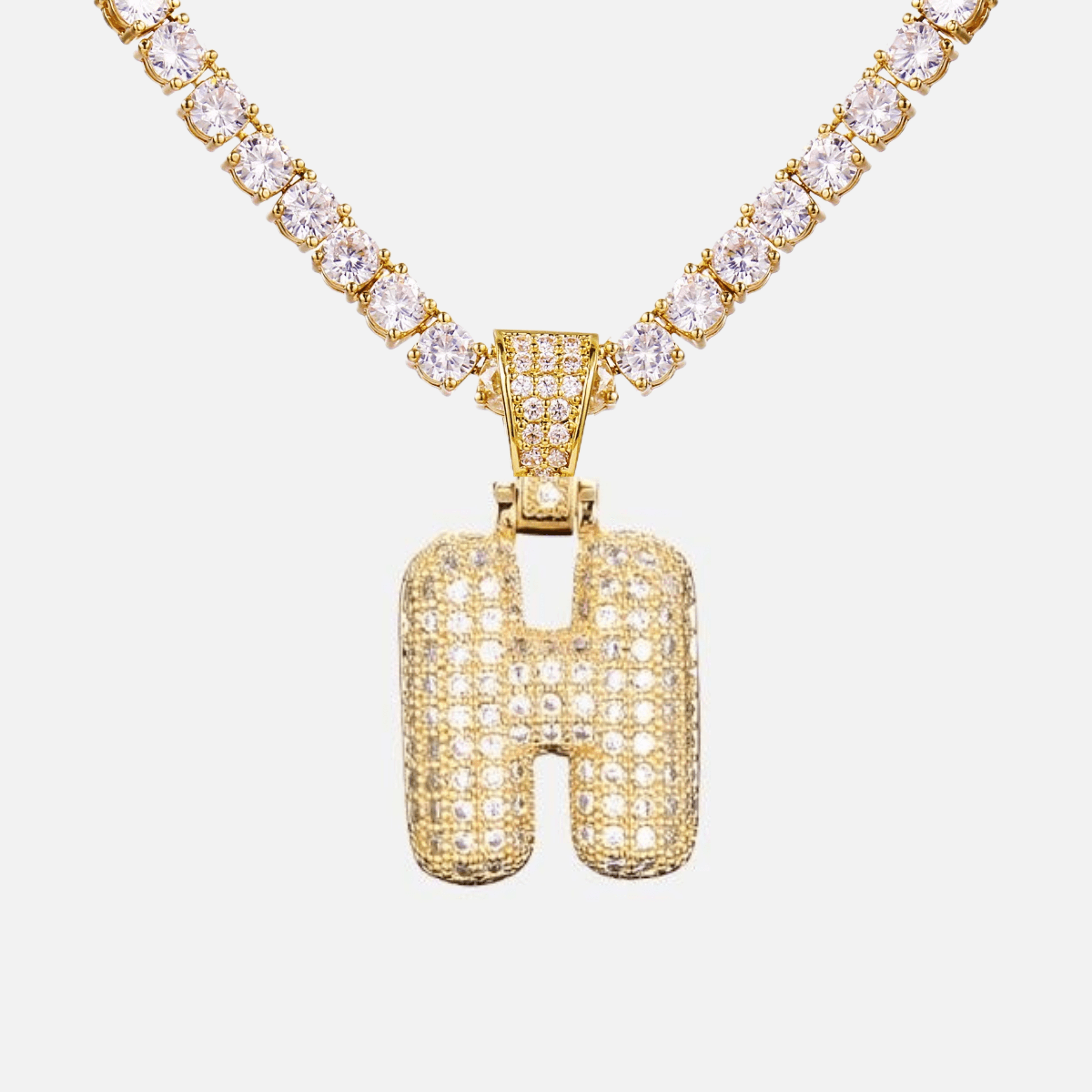 ICED Big Bubble Initial Necklace - Jewelled Me