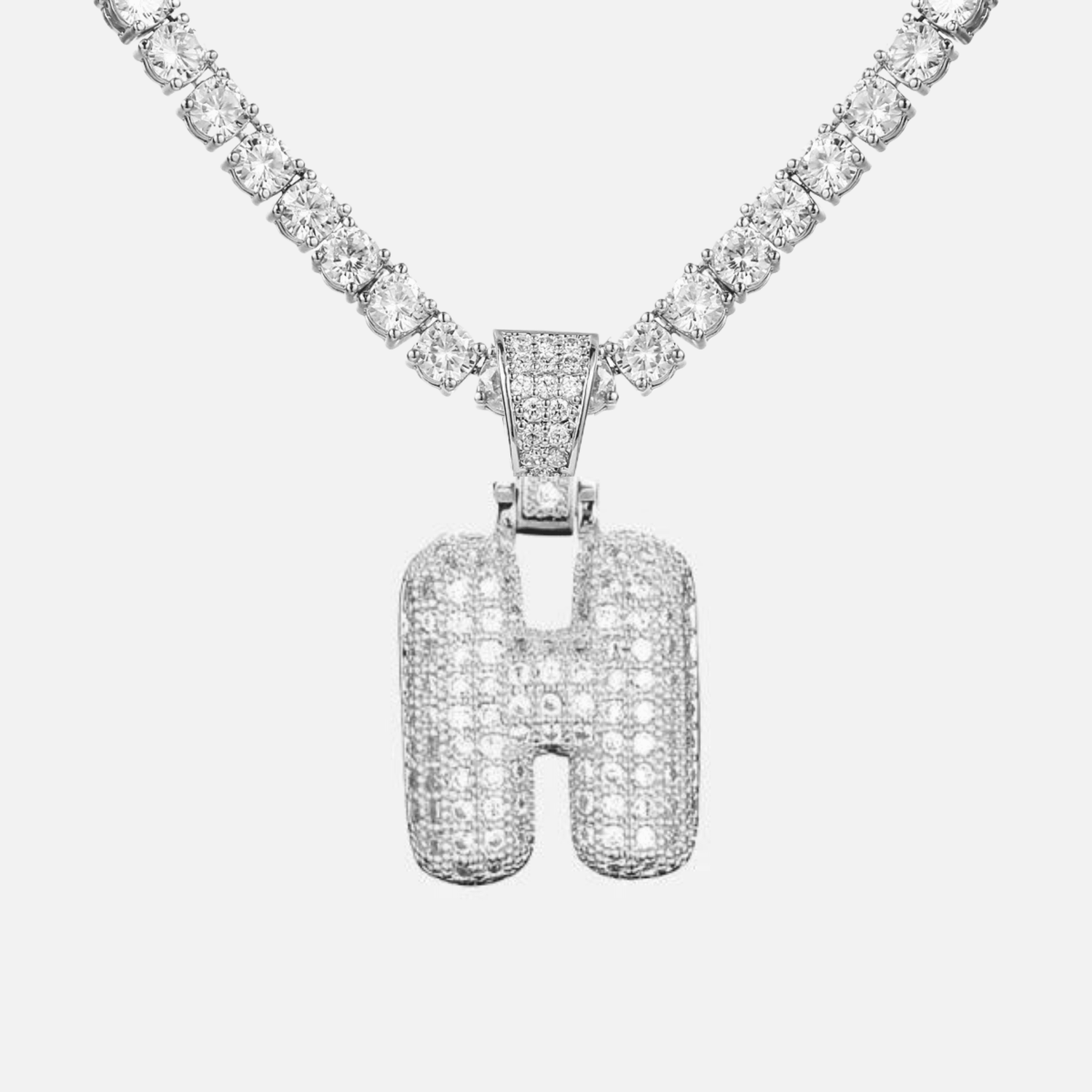 ICED Big Bubble Initial Necklace - Jewelled Me
