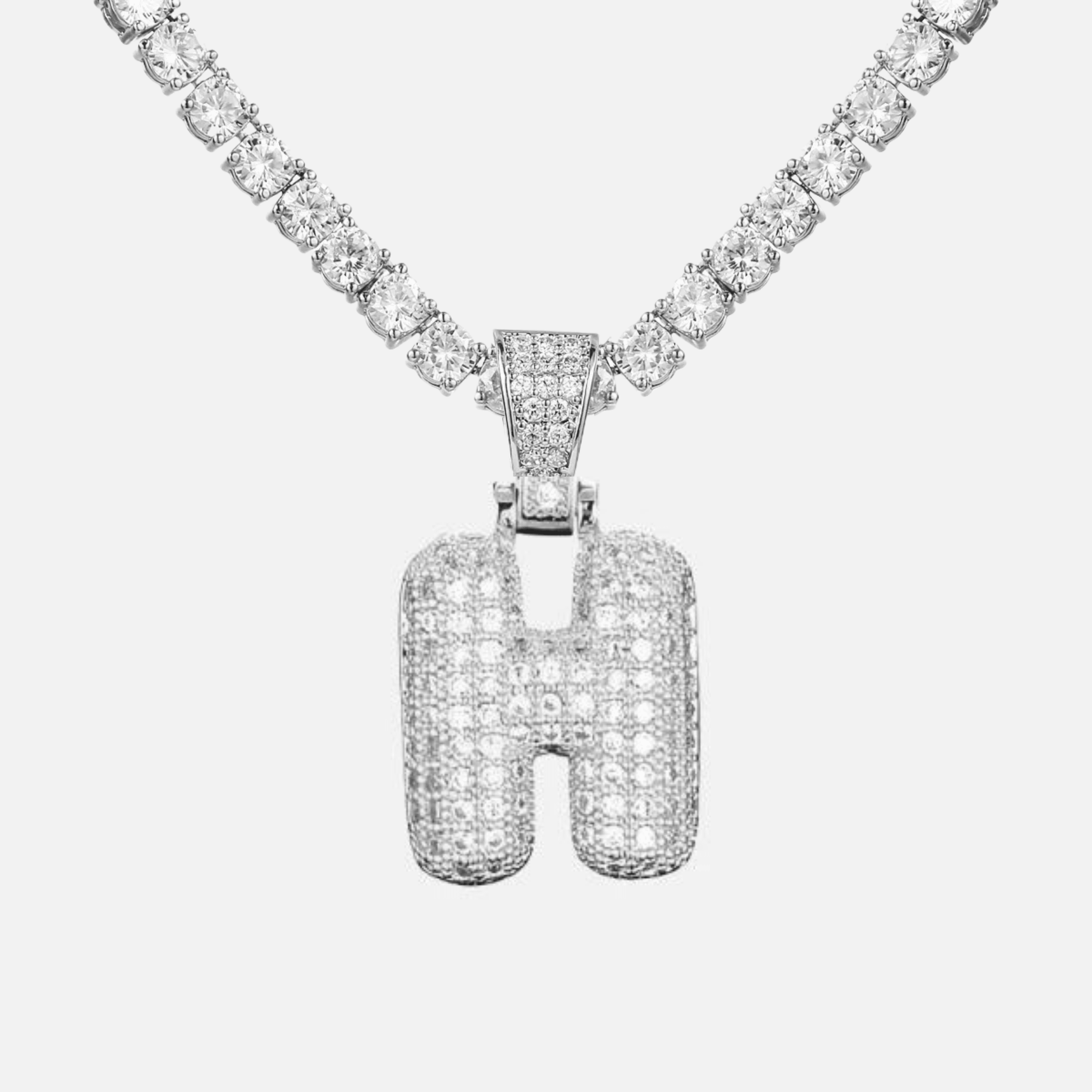 ICED Big Bubble Initial Necklace - Jewelled Me