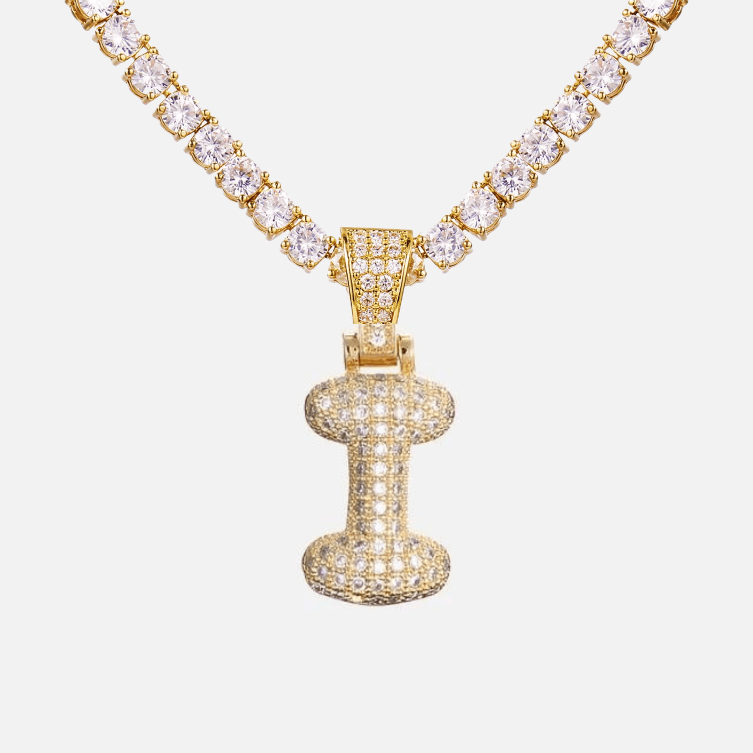 ICED Big Bubble Initial Necklace - Jewelled Me