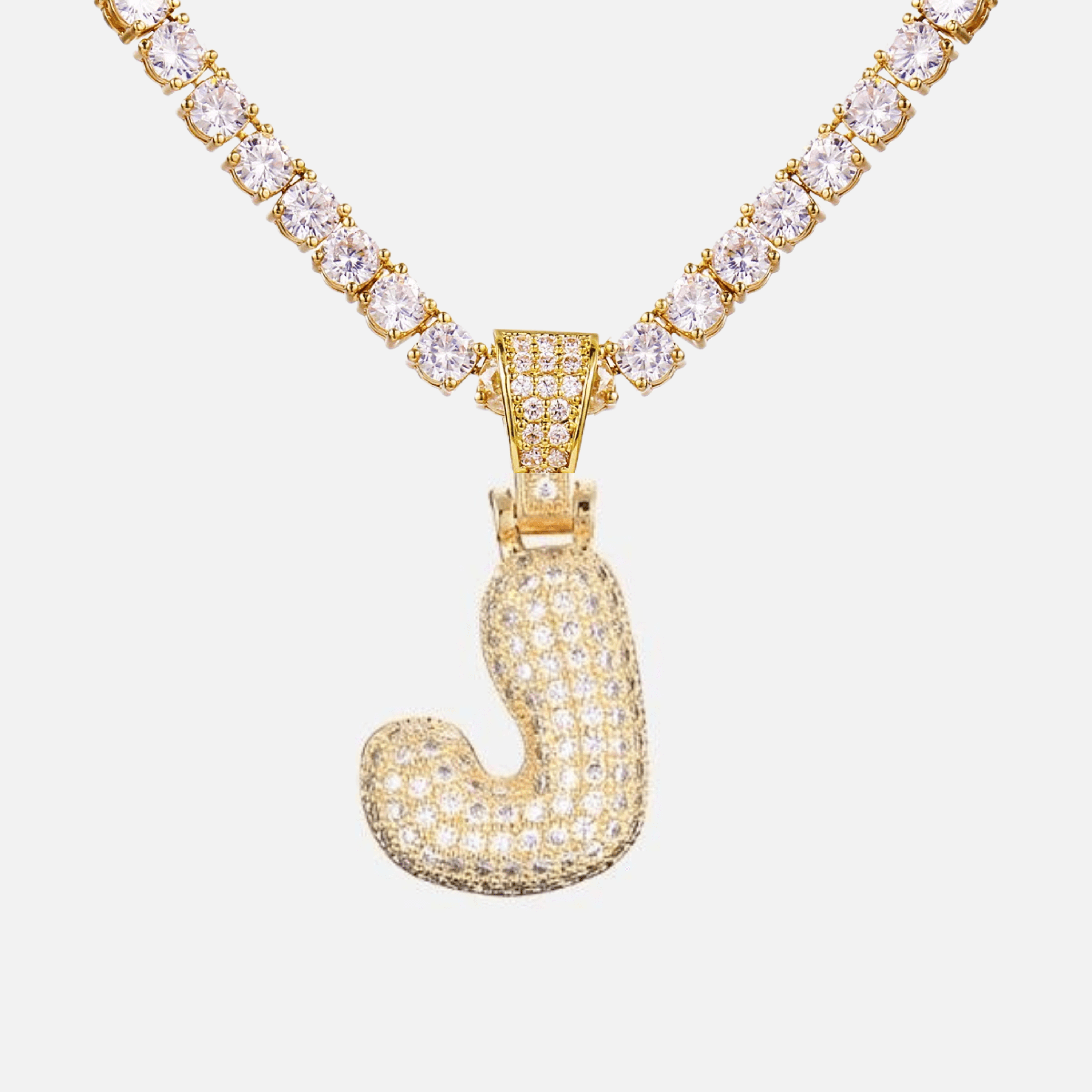 ICED Big Bubble Initial Necklace - Jewelled Me