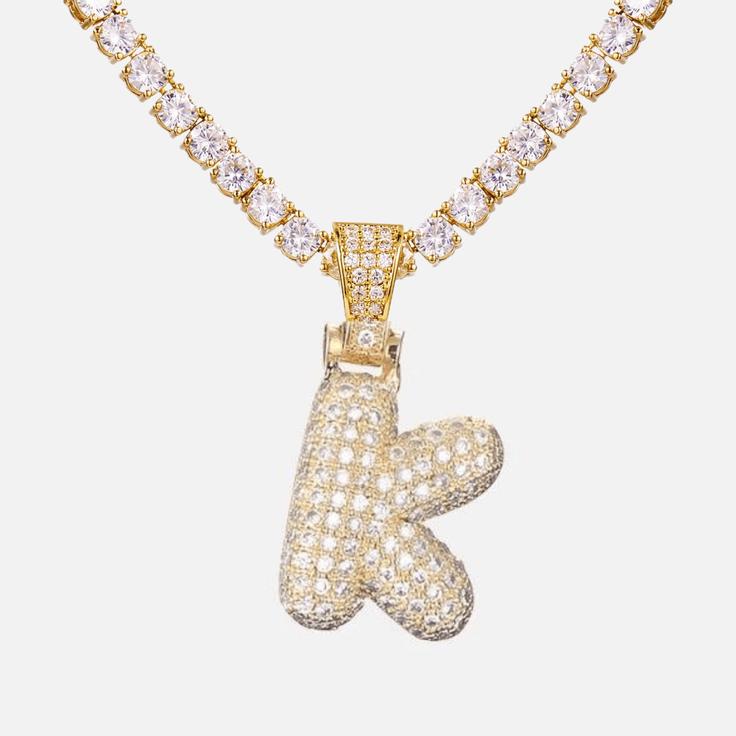 ICED Big Bubble Initial Necklace - Jewelled Me