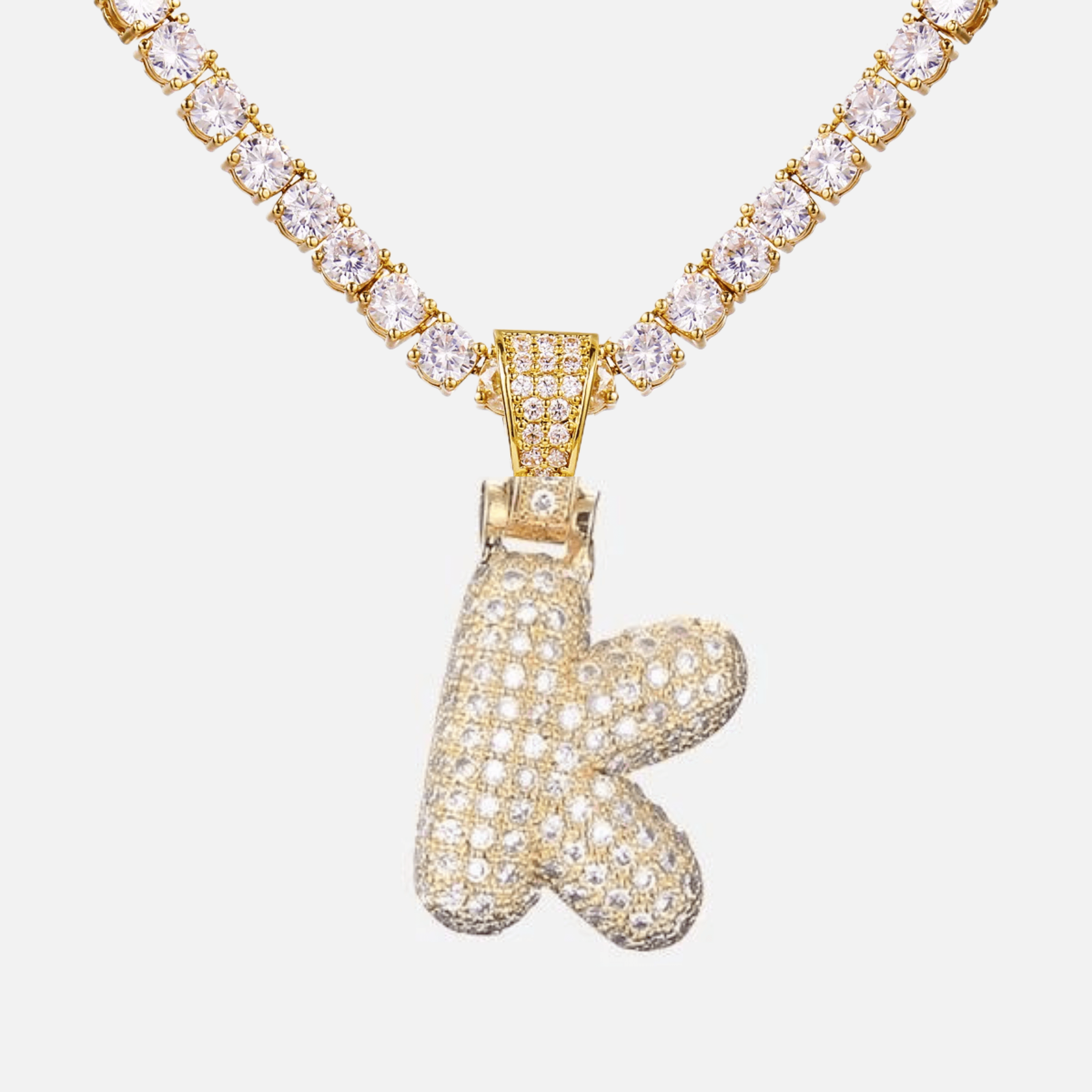 ICED Big Bubble Initial Necklace - Jewelled Me