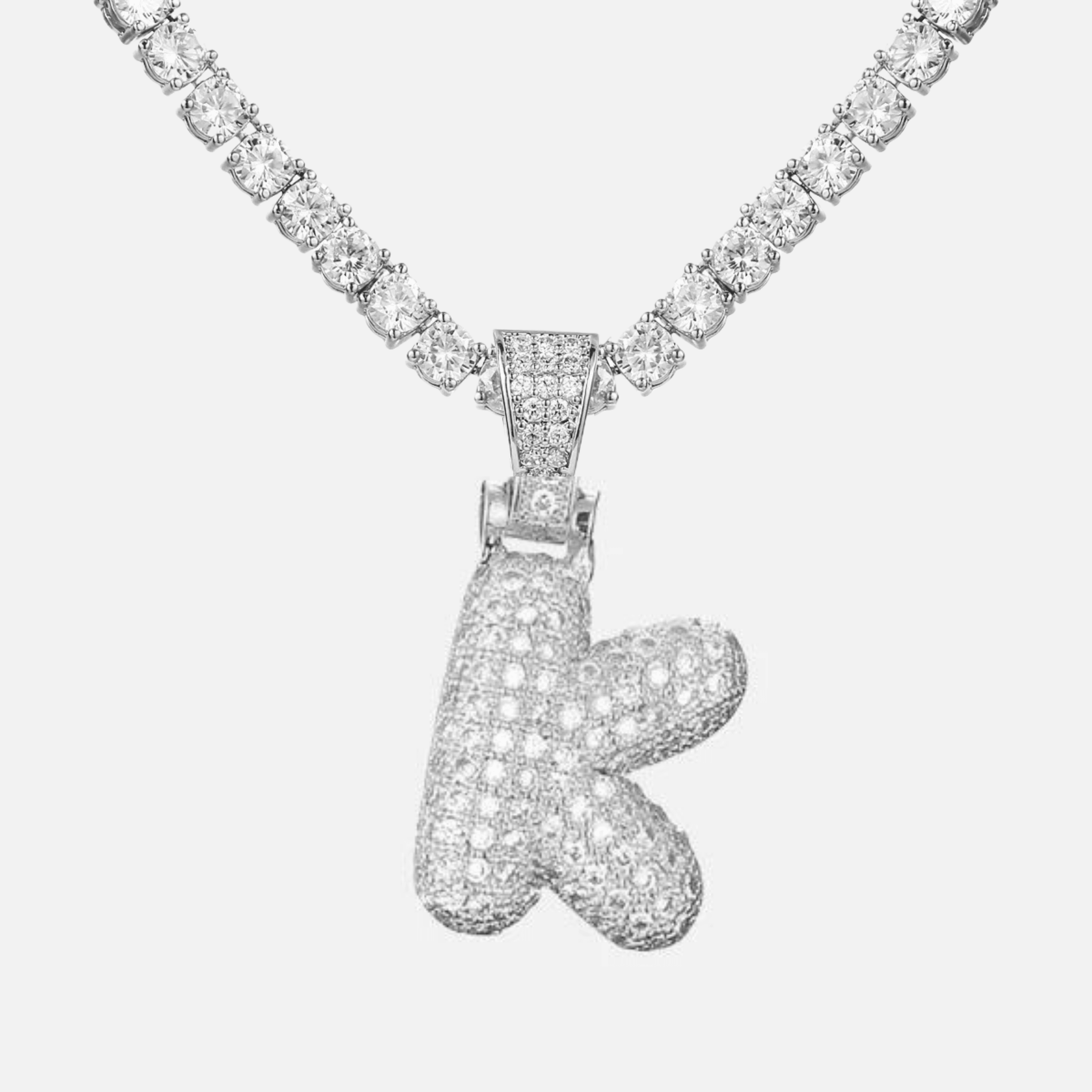 ICED Big Bubble Initial Necklace - Jewelled Me