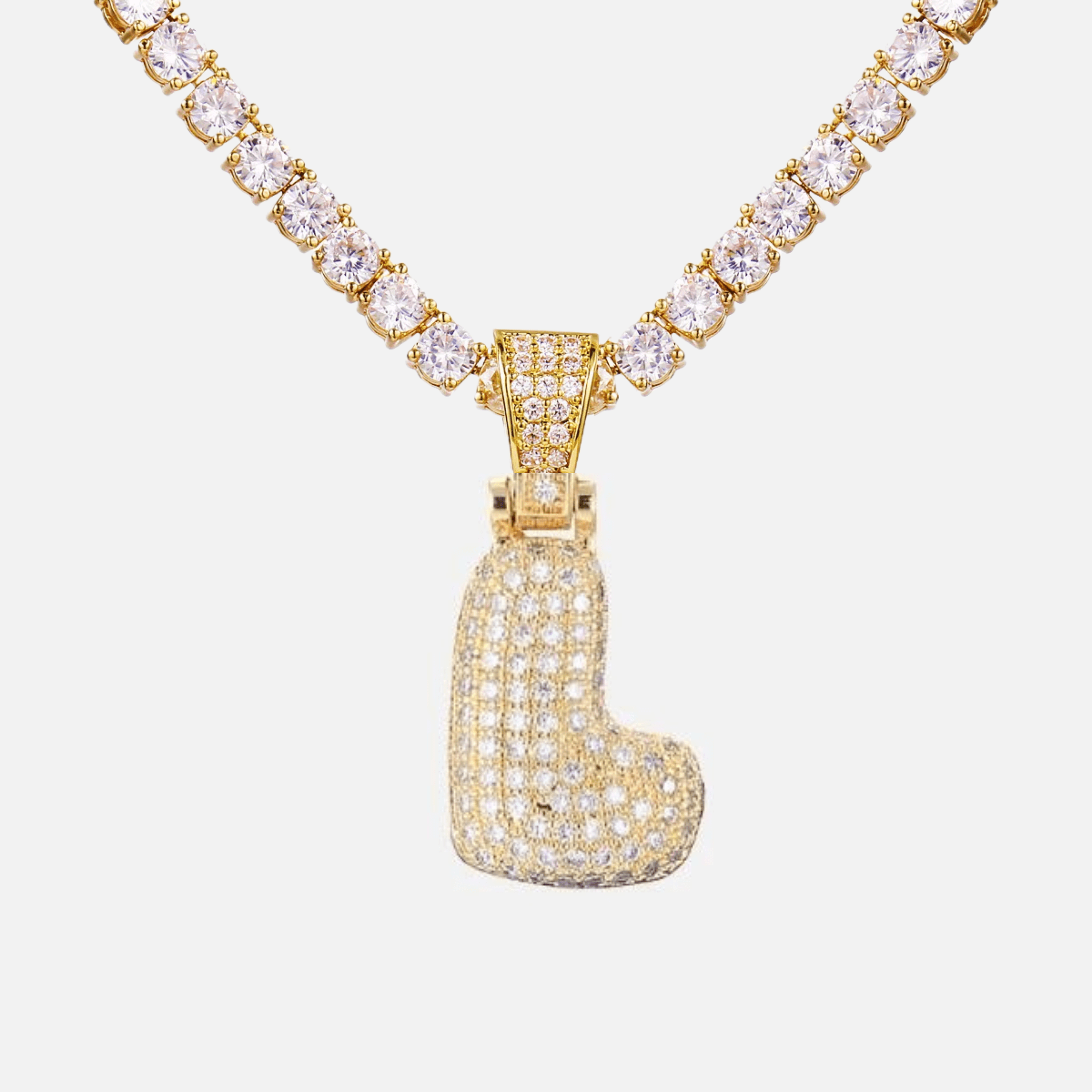 ICED Big Bubble Initial Necklace - Jewelled Me