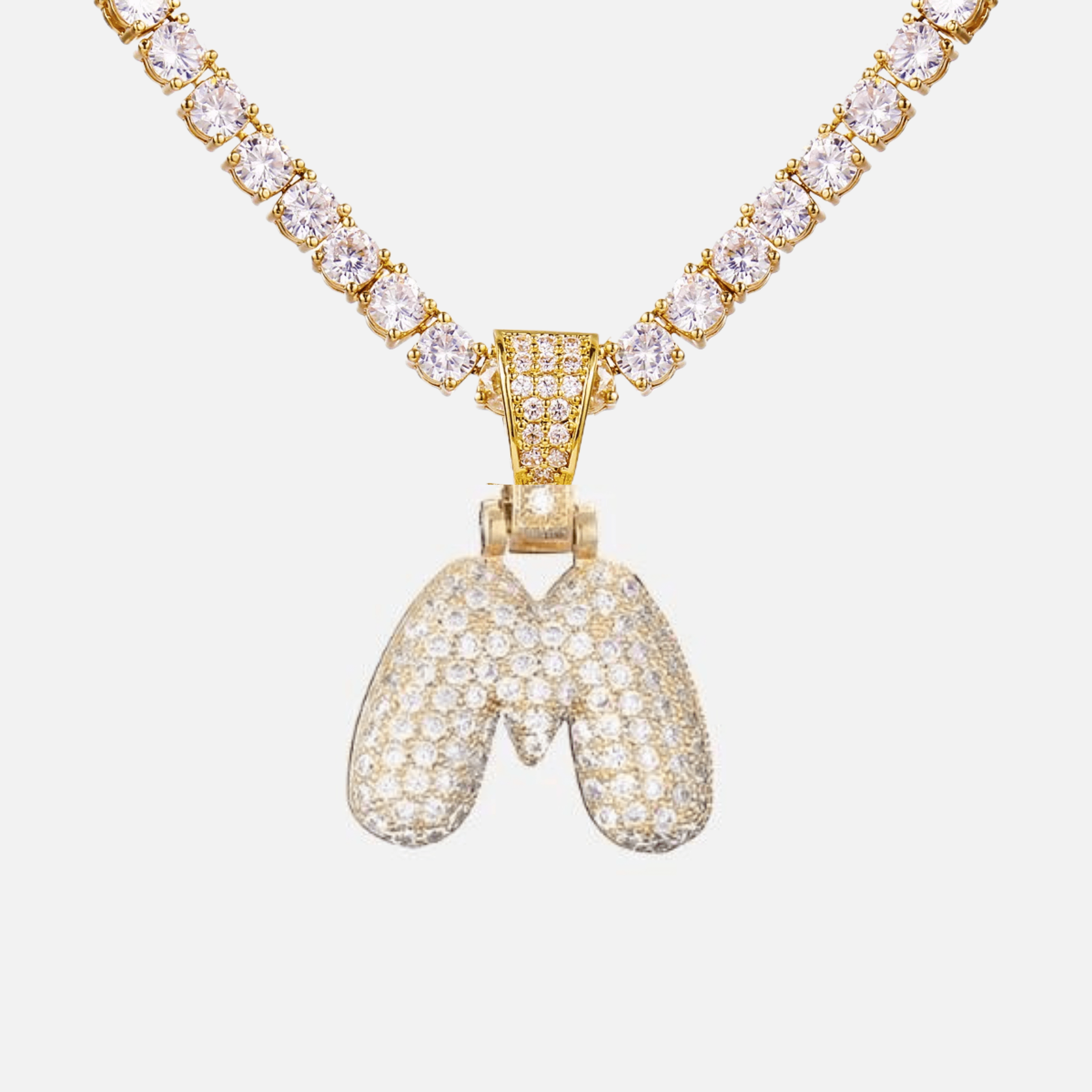 ICED Big Bubble Initial Necklace - Jewelled Me