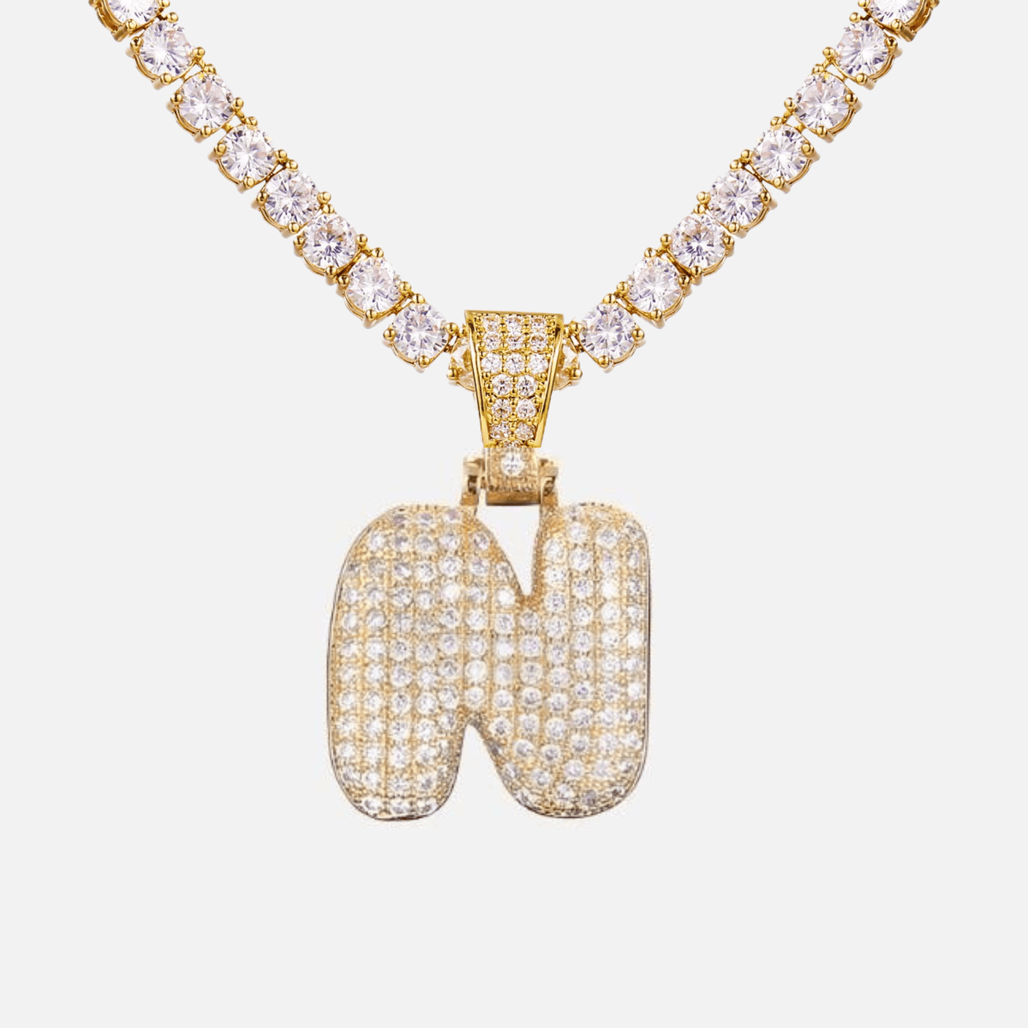 ICED Big Bubble Initial Necklace - Jewelled Me