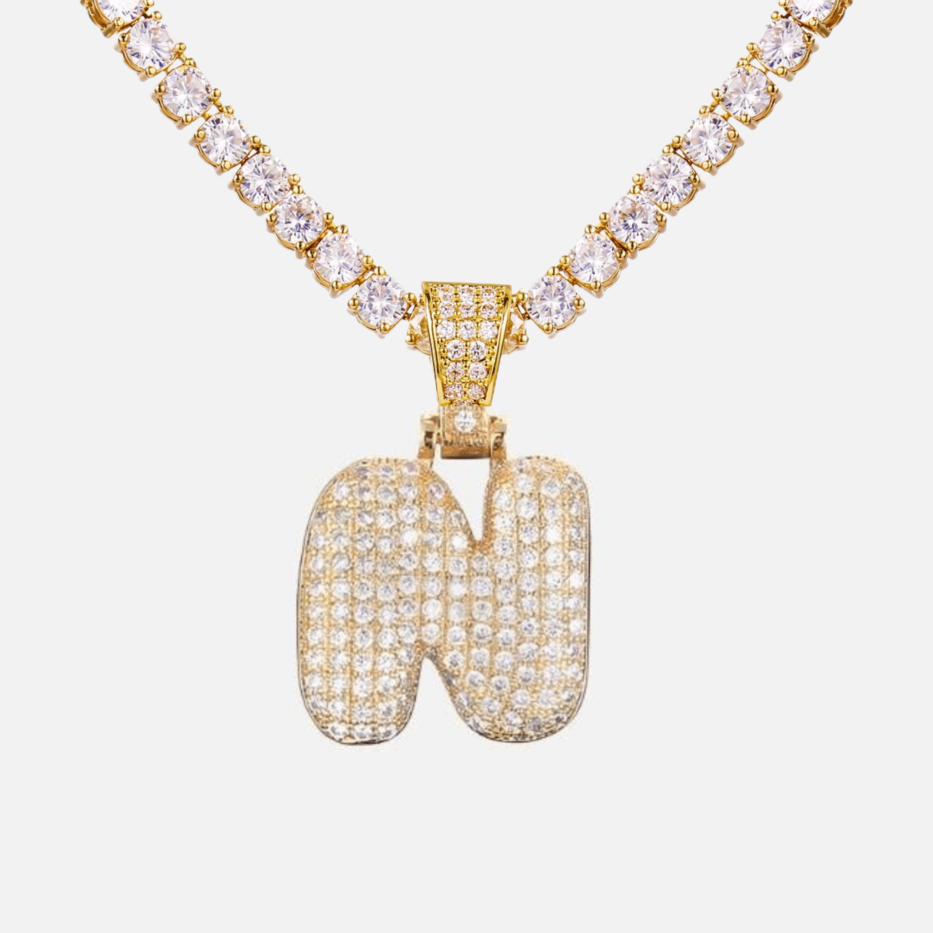 ICED Big Bubble Initial Necklace - Jewelled Me