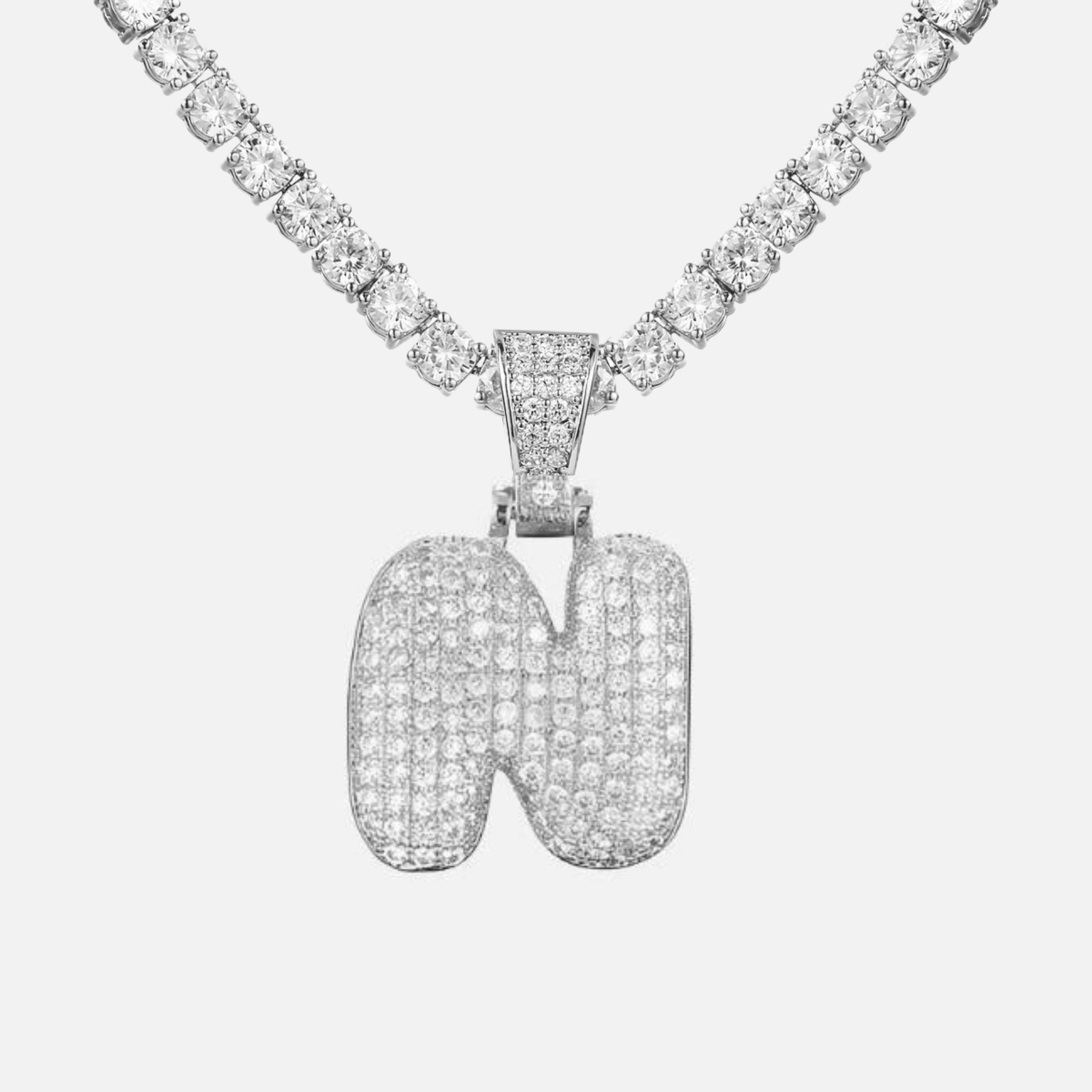 ICED Big Bubble Initial Necklace - Jewelled Me