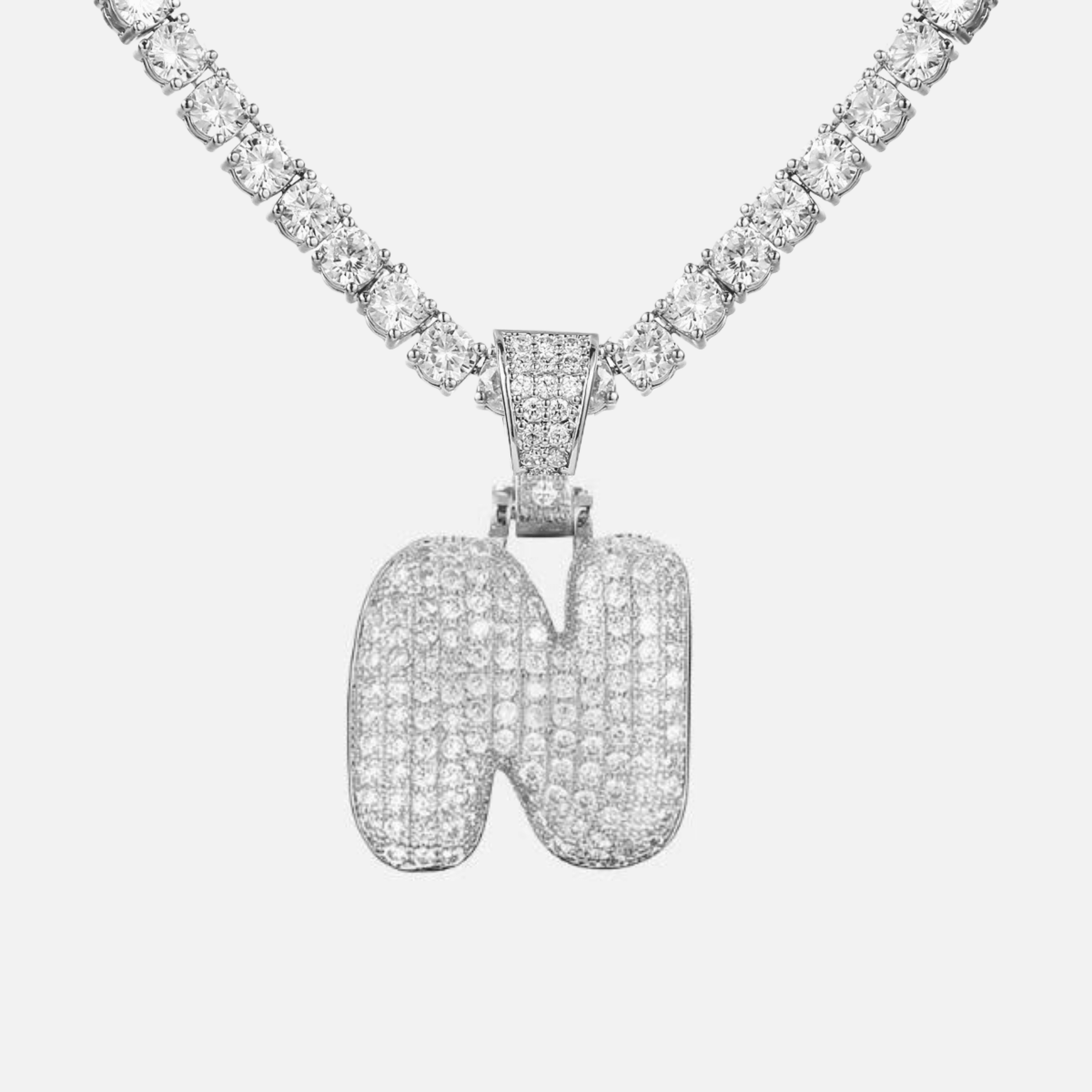 ICED Big Bubble Initial Necklace - Jewelled Me