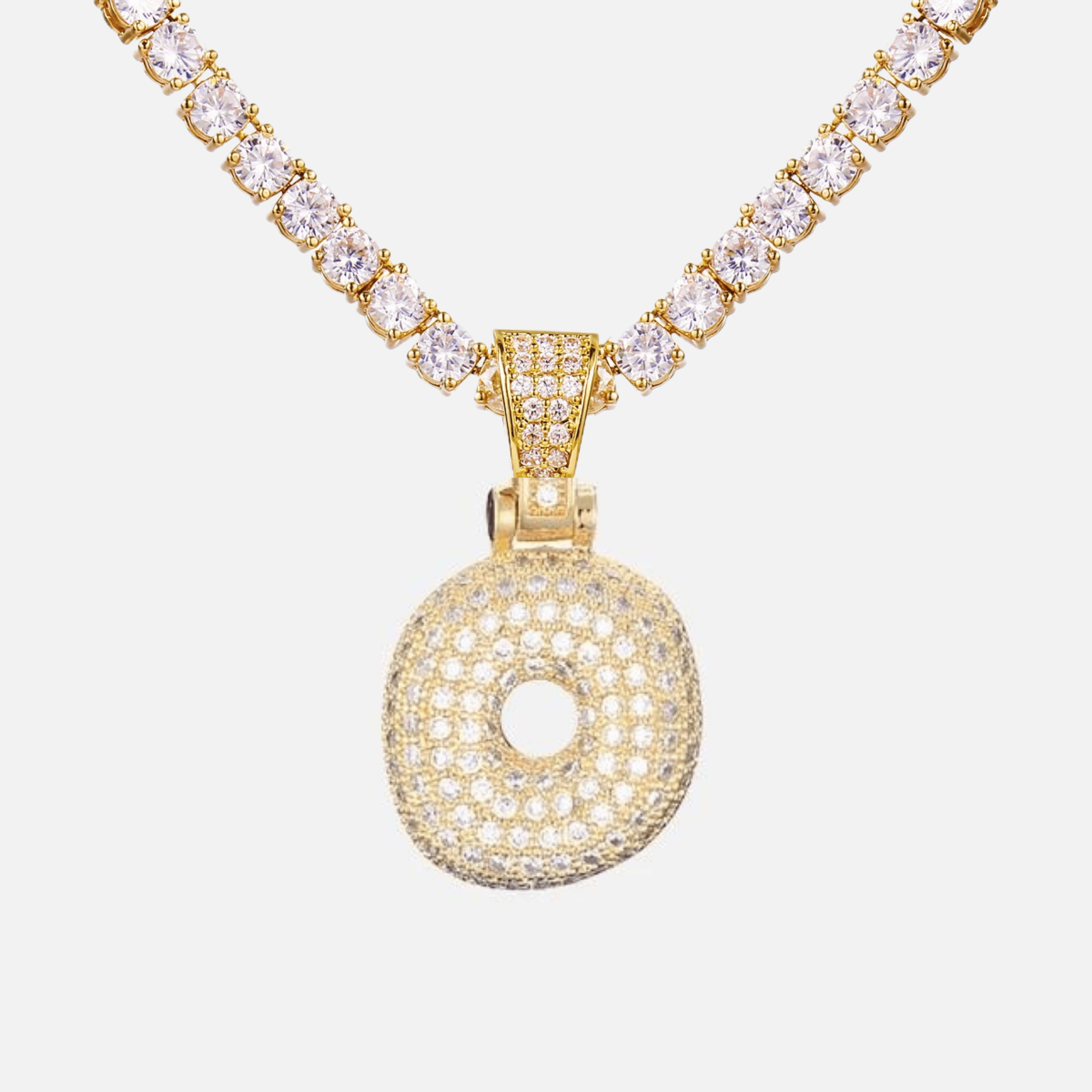 ICED Big Bubble Initial Necklace - Jewelled Me