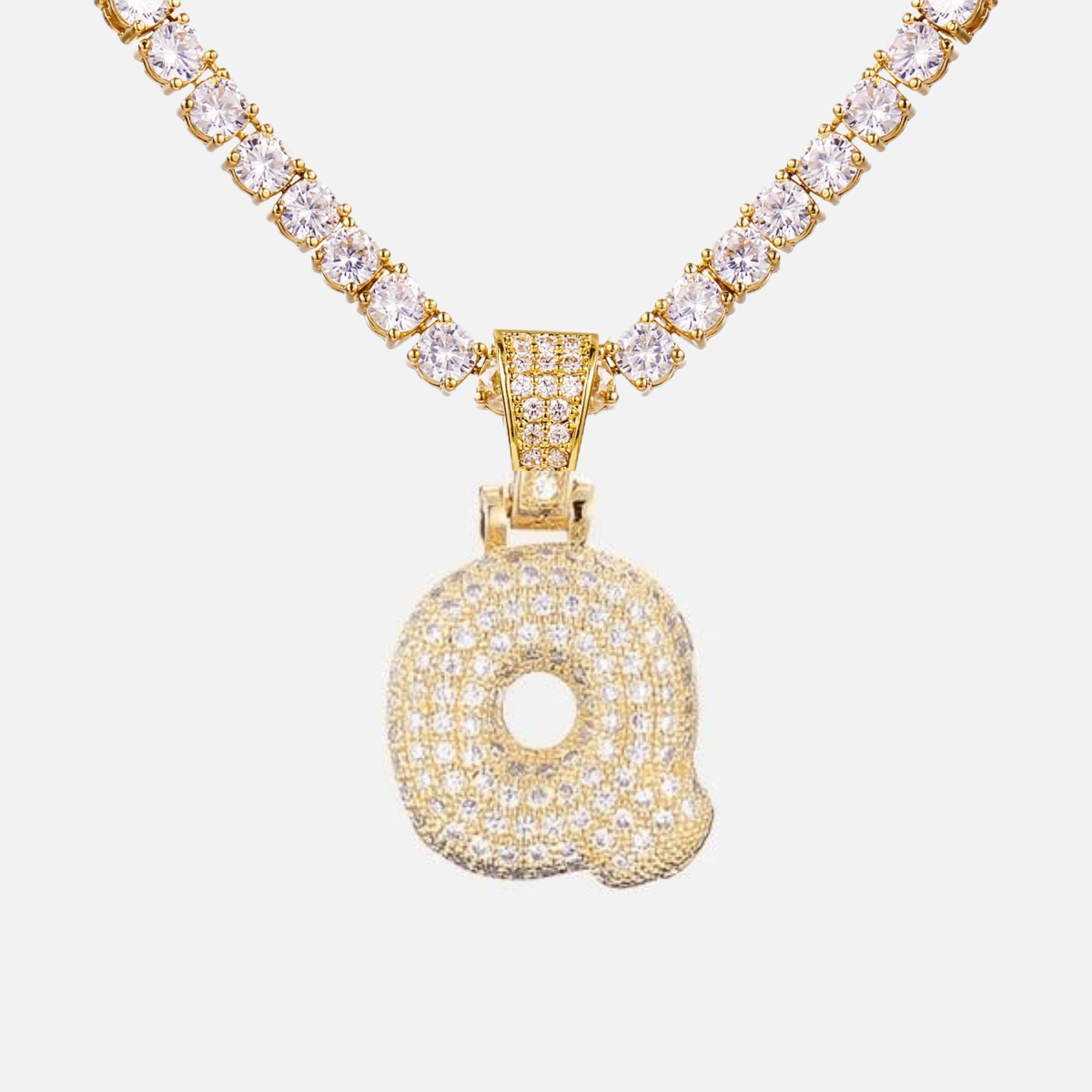 ICED Big Bubble Initial Necklace - Jewelled Me