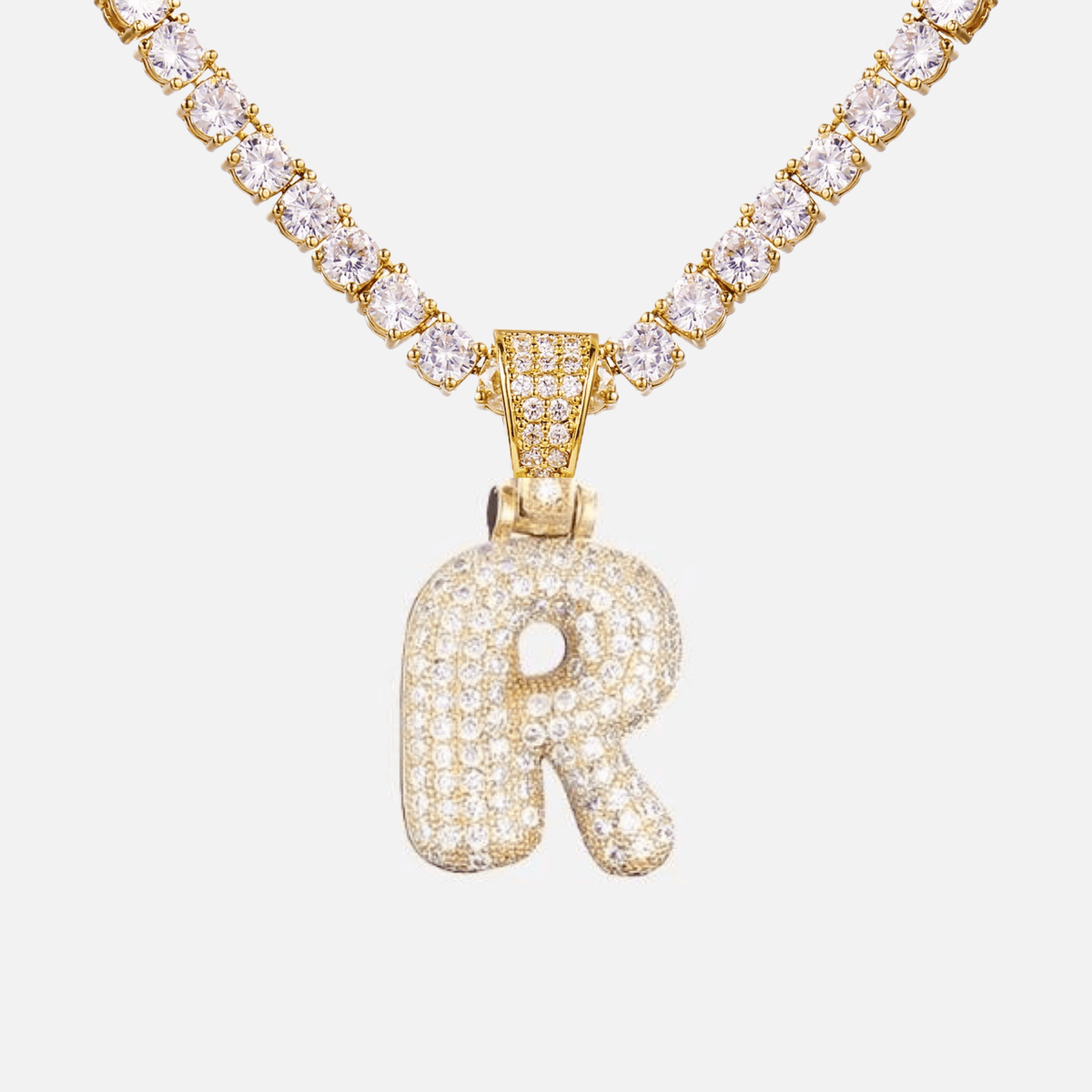 ICED Big Bubble Initial Necklace - Jewelled Me