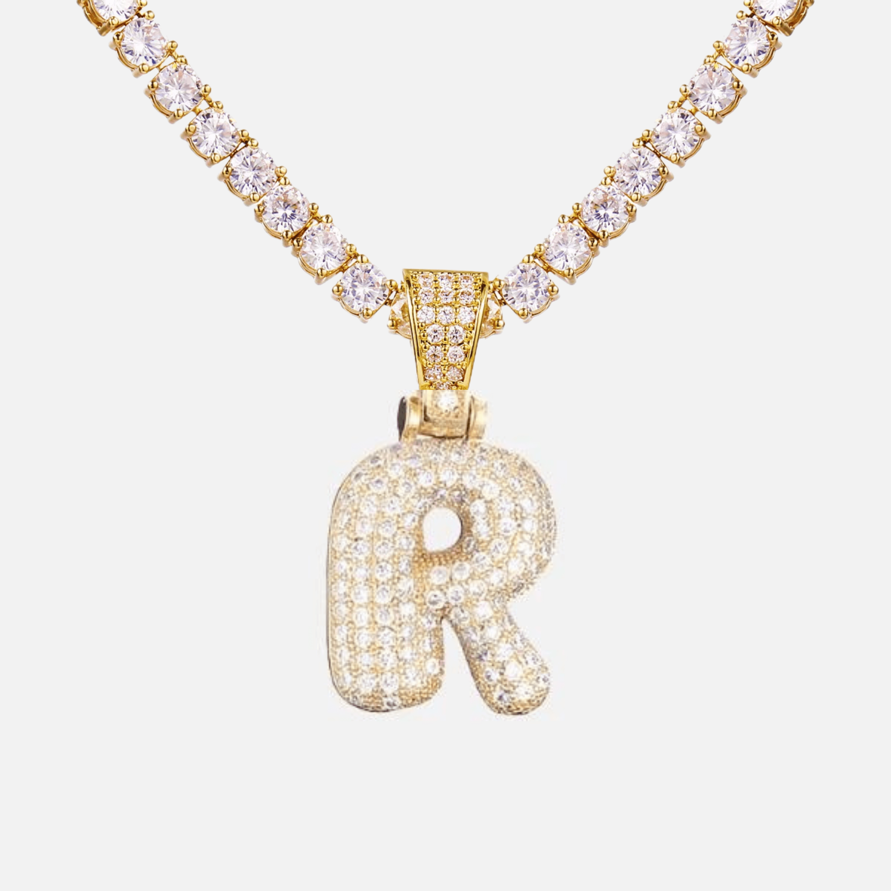 ICED Big Bubble Initial Necklace - Jewelled Me