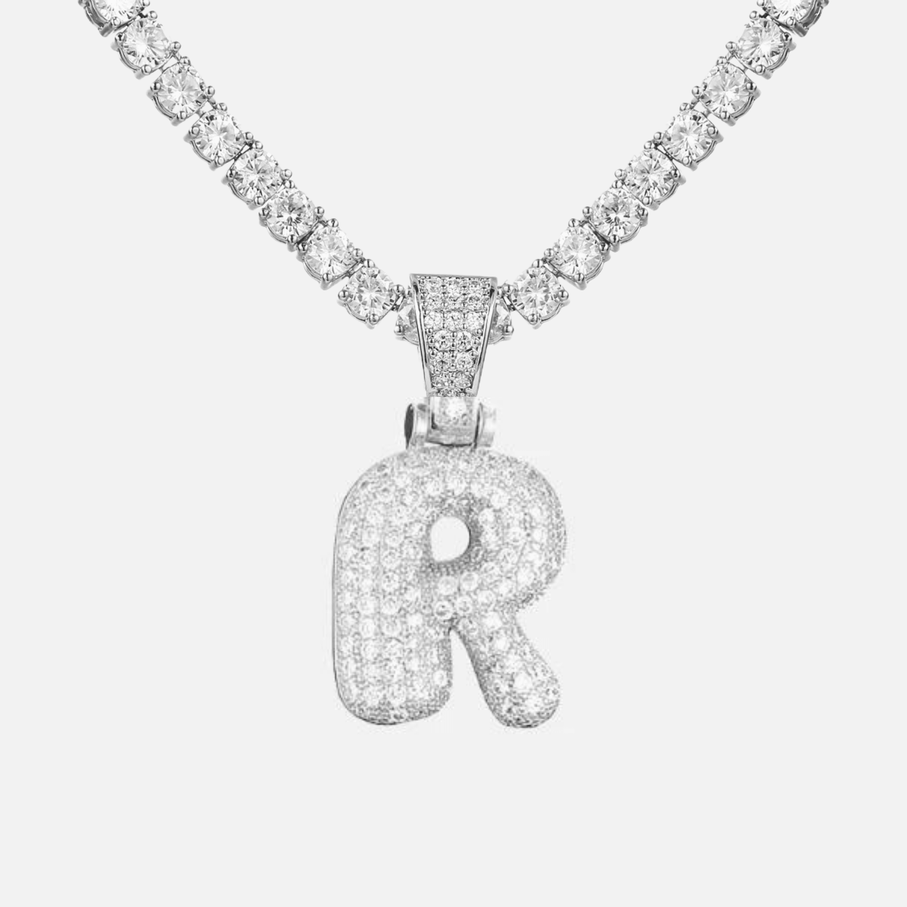 ICED Big Bubble Initial Necklace - Jewelled Me