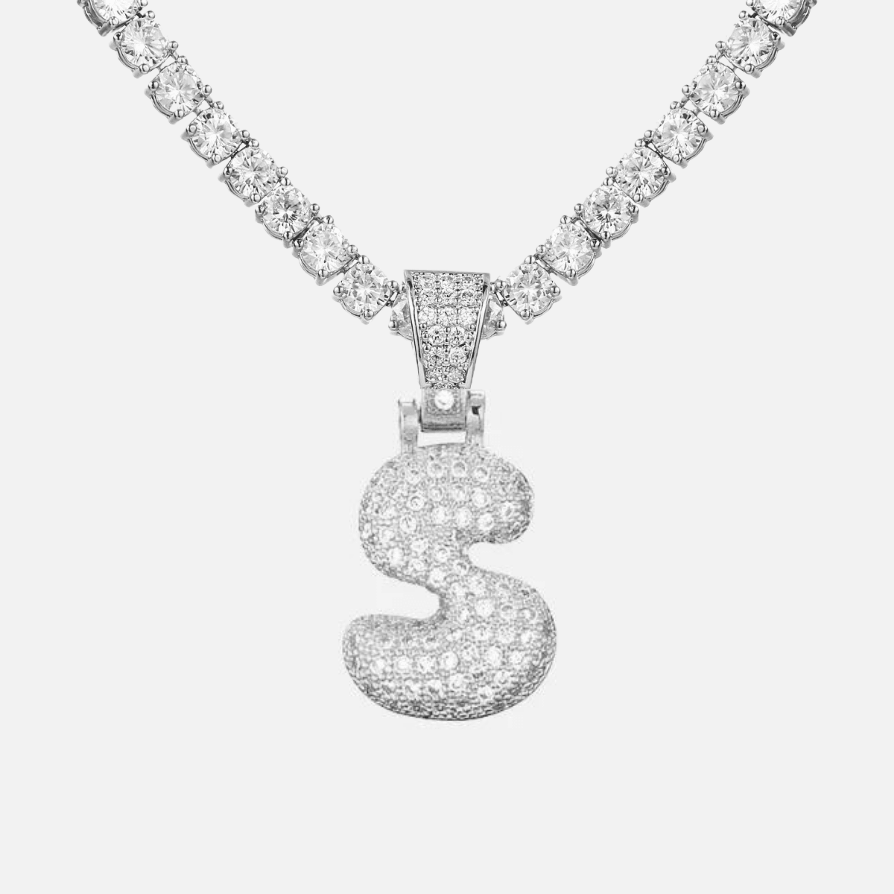 ICED Big Bubble Initial Necklace - Jewelled Me