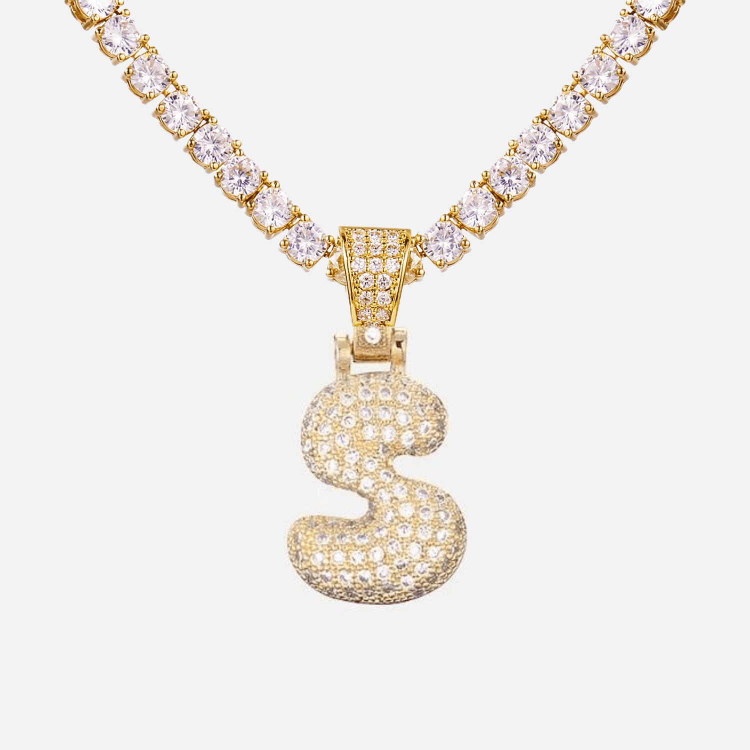 ICED Big Bubble Initial Necklace - Jewelled Me