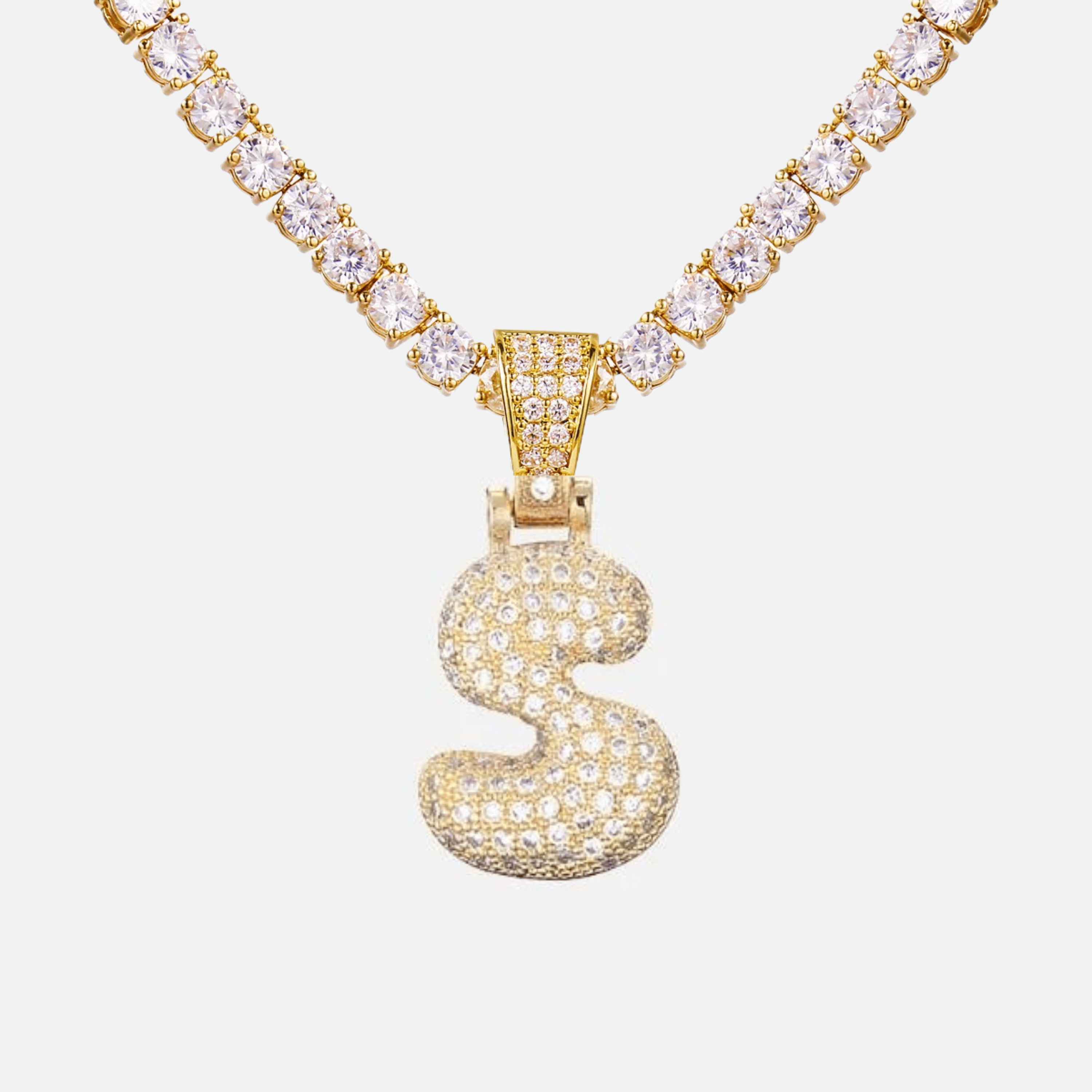 ICED Big Bubble Initial Necklace - Jewelled Me