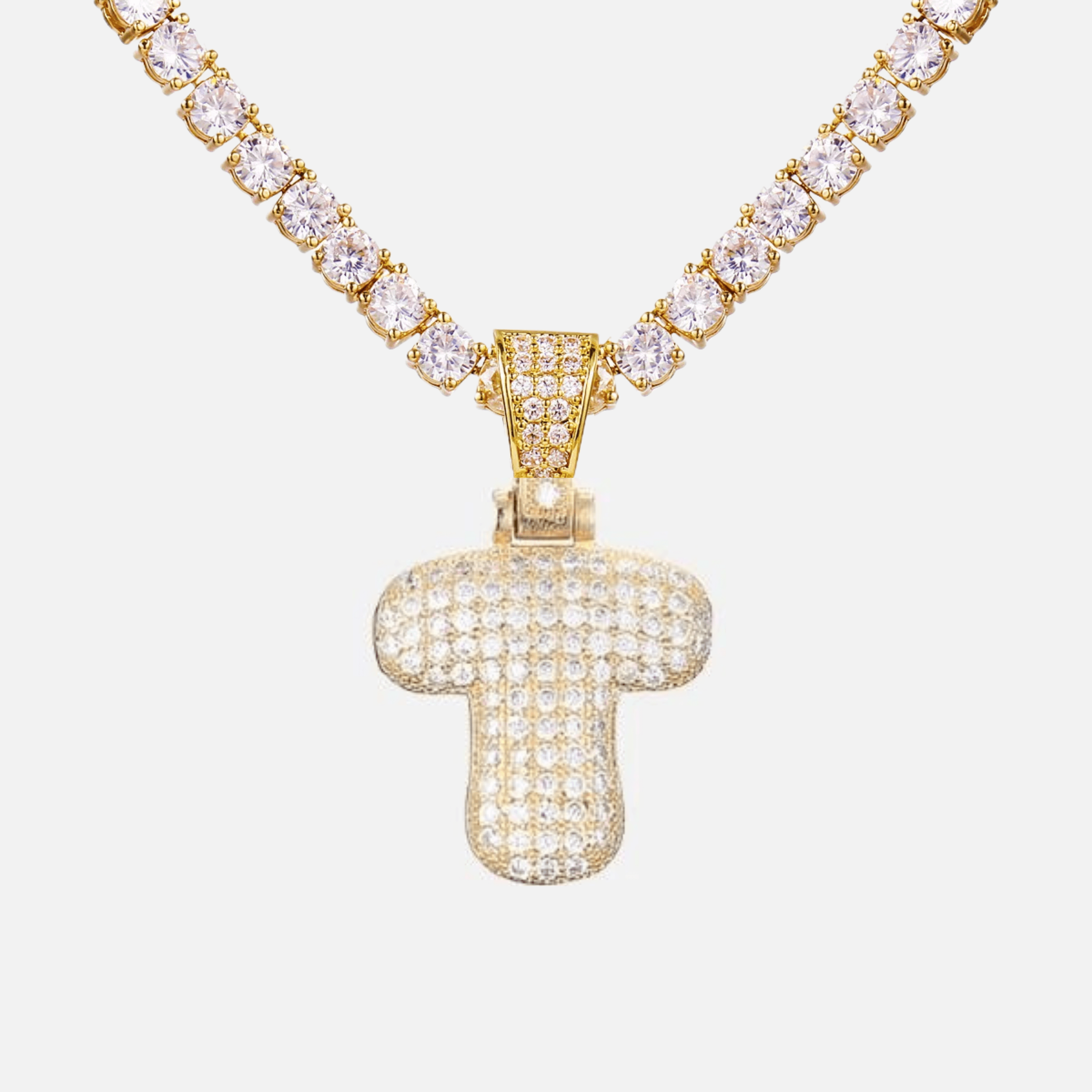 ICED Big Bubble Initial Necklace - Jewelled Me