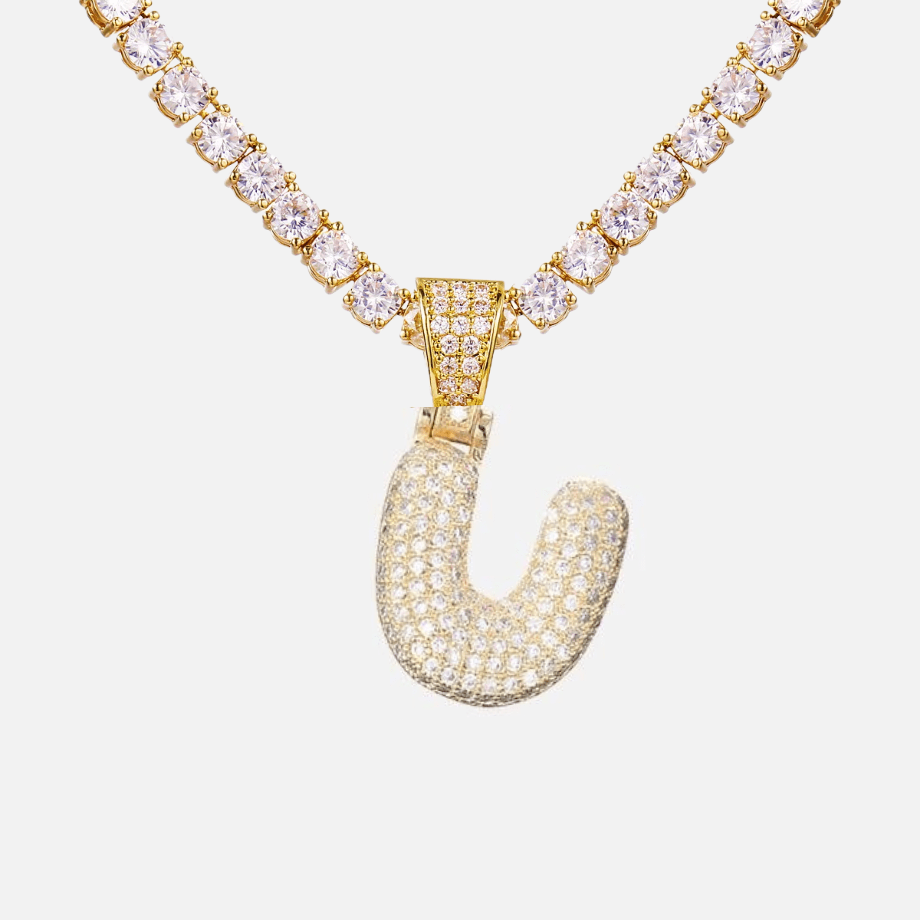 ICED Big Bubble Initial Necklace - Jewelled Me