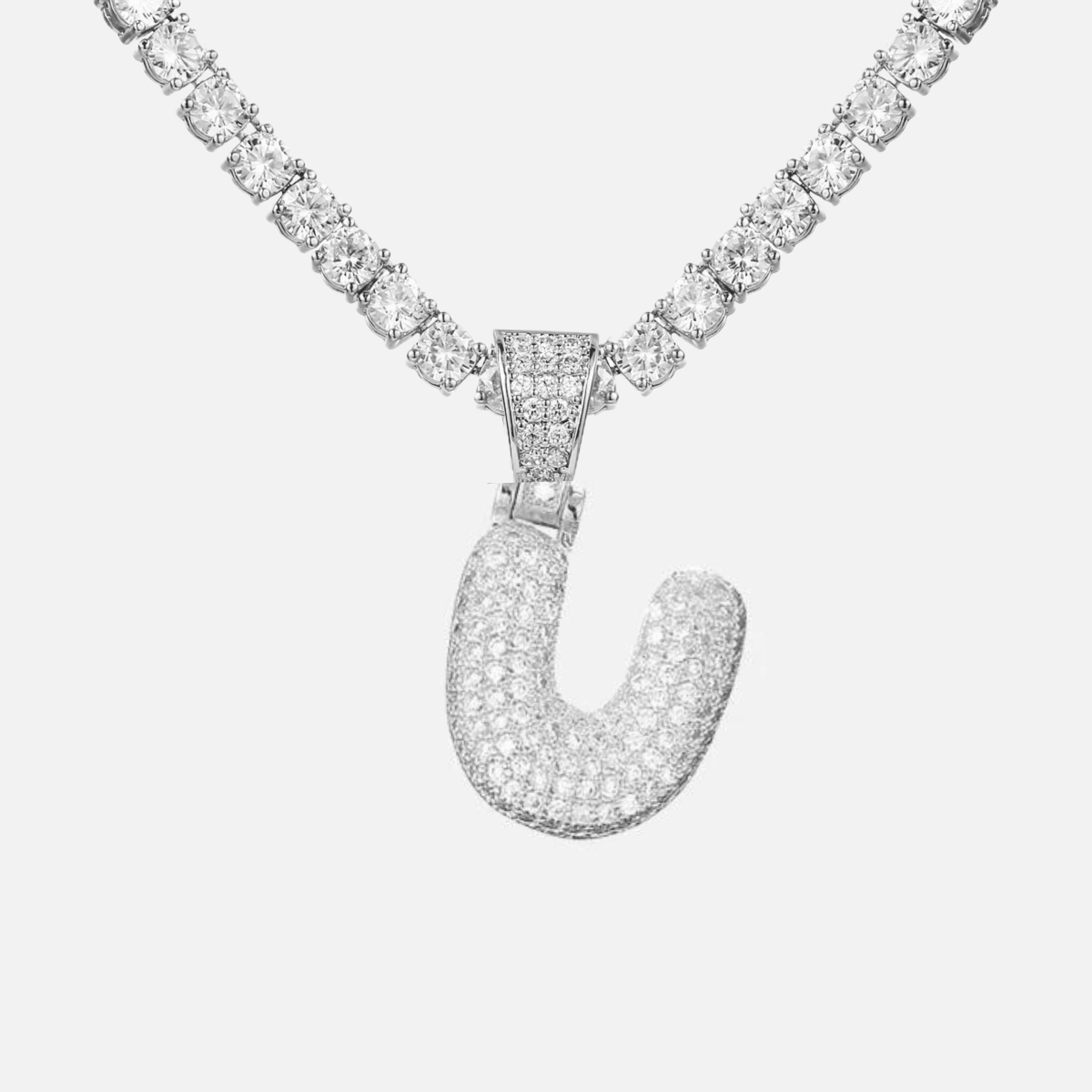 ICED Big Bubble Initial Necklace - Jewelled Me