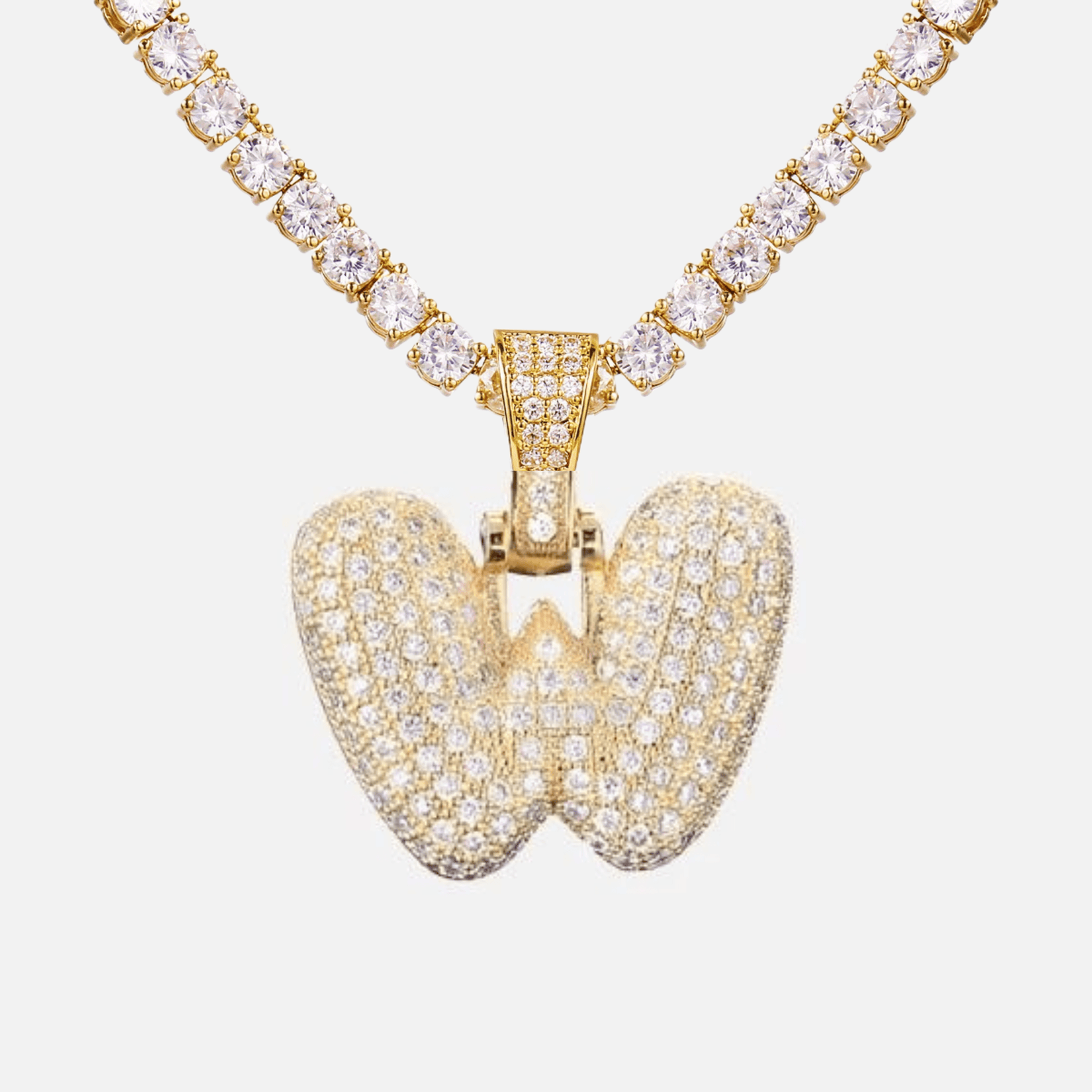 ICED Big Bubble Initial Necklace - Jewelled Me