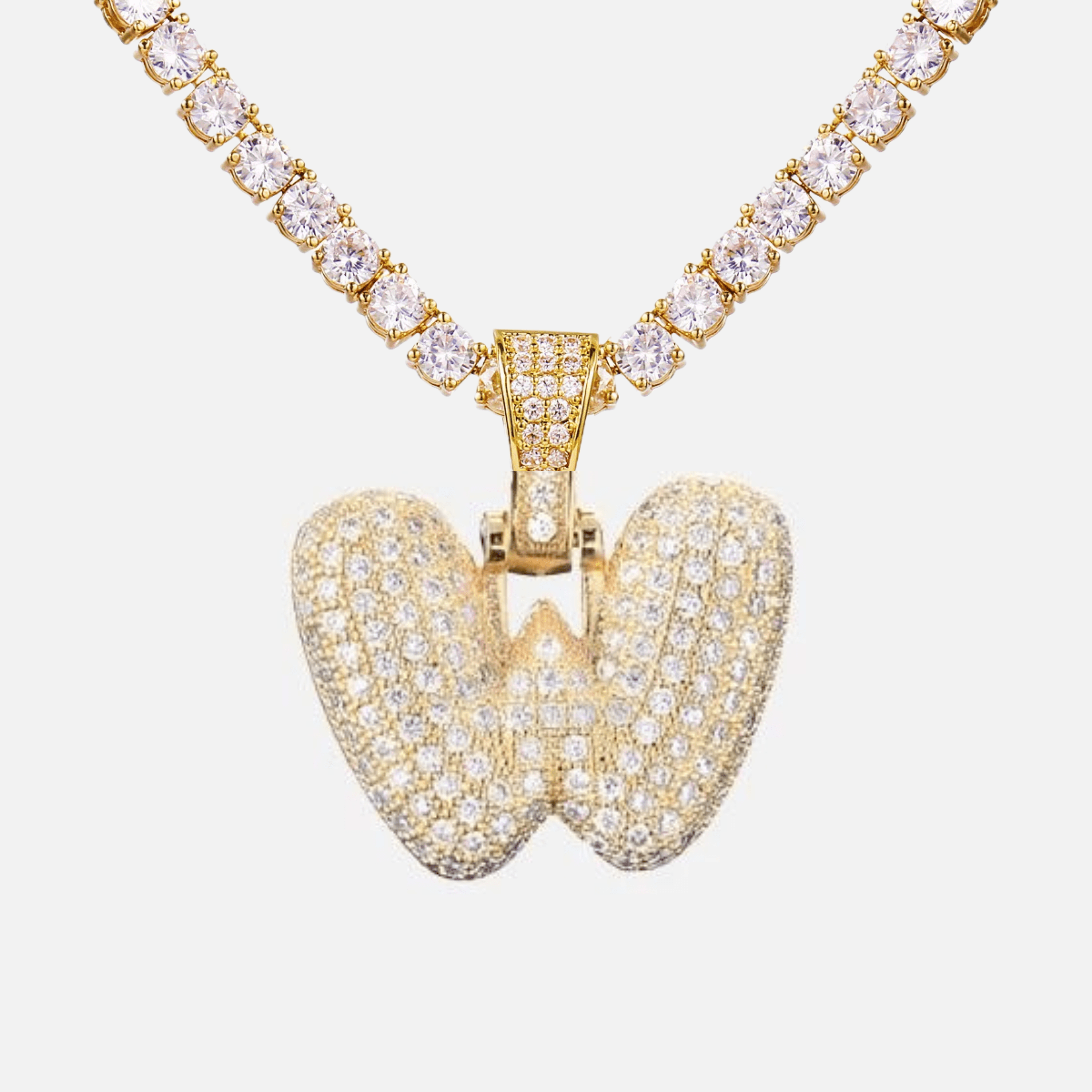 ICED Big Bubble Initial Necklace - Jewelled Me