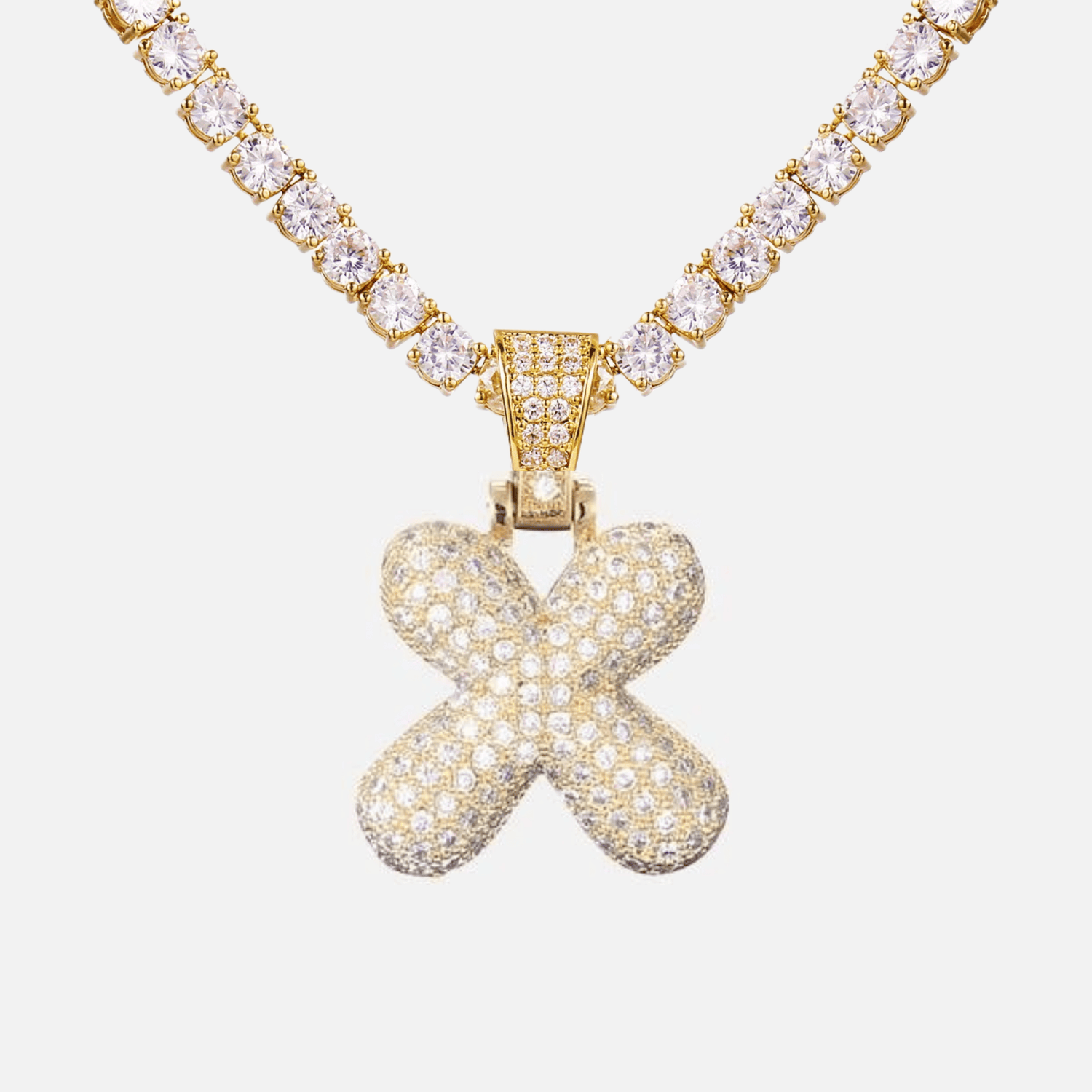 ICED Big Bubble Initial Necklace - Jewelled Me