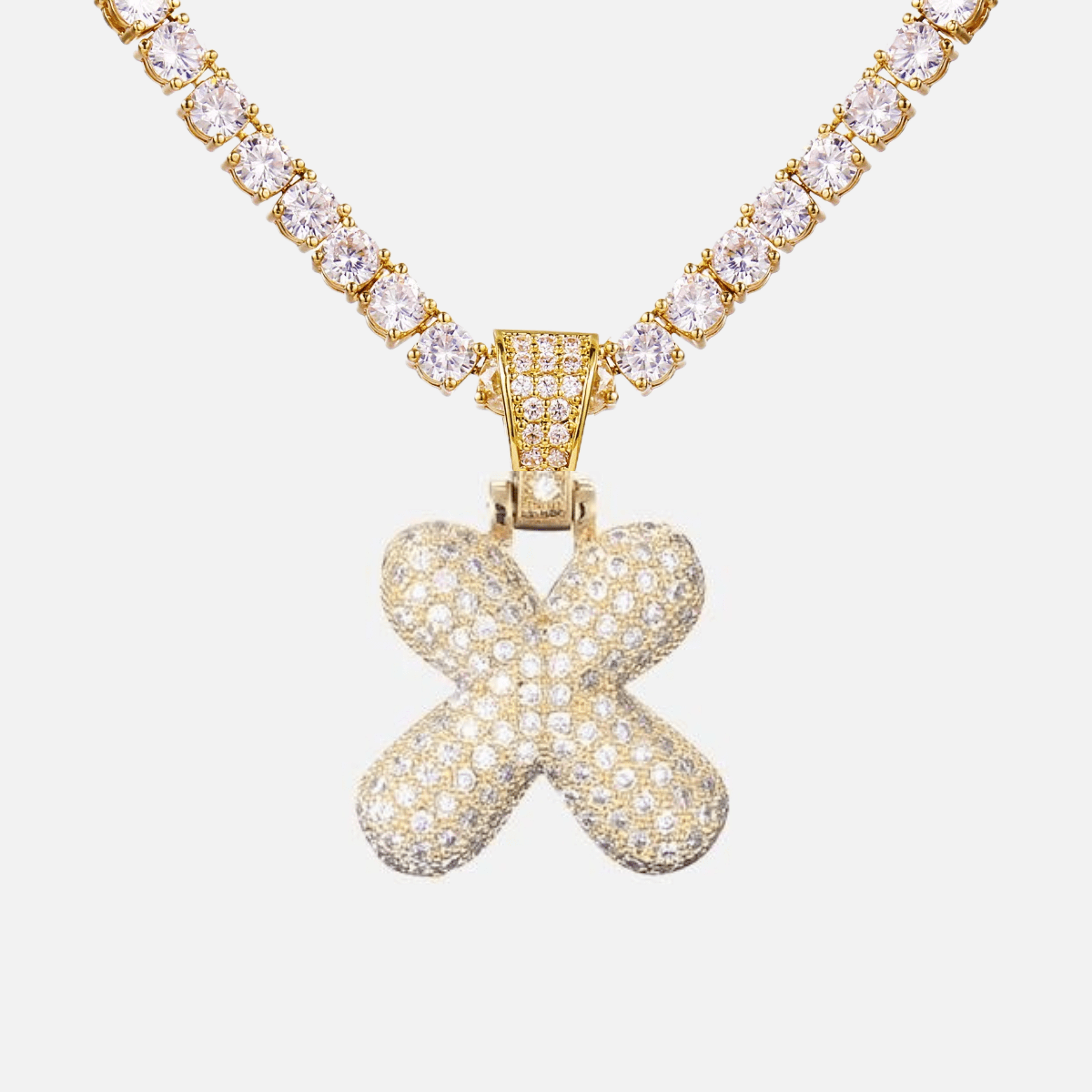 ICED Big Bubble Initial Necklace - Jewelled Me