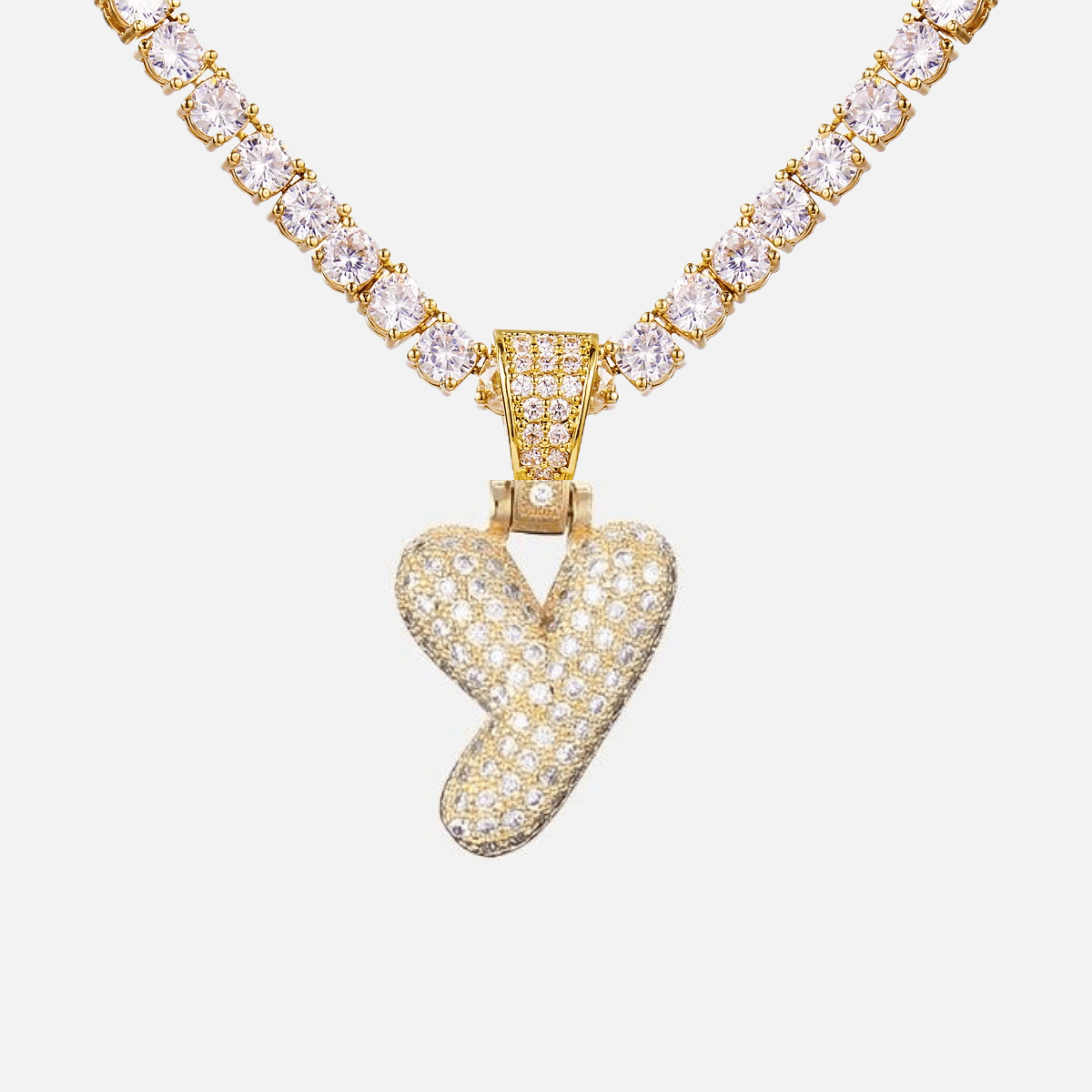 ICED Big Bubble Initial Necklace - Jewelled Me