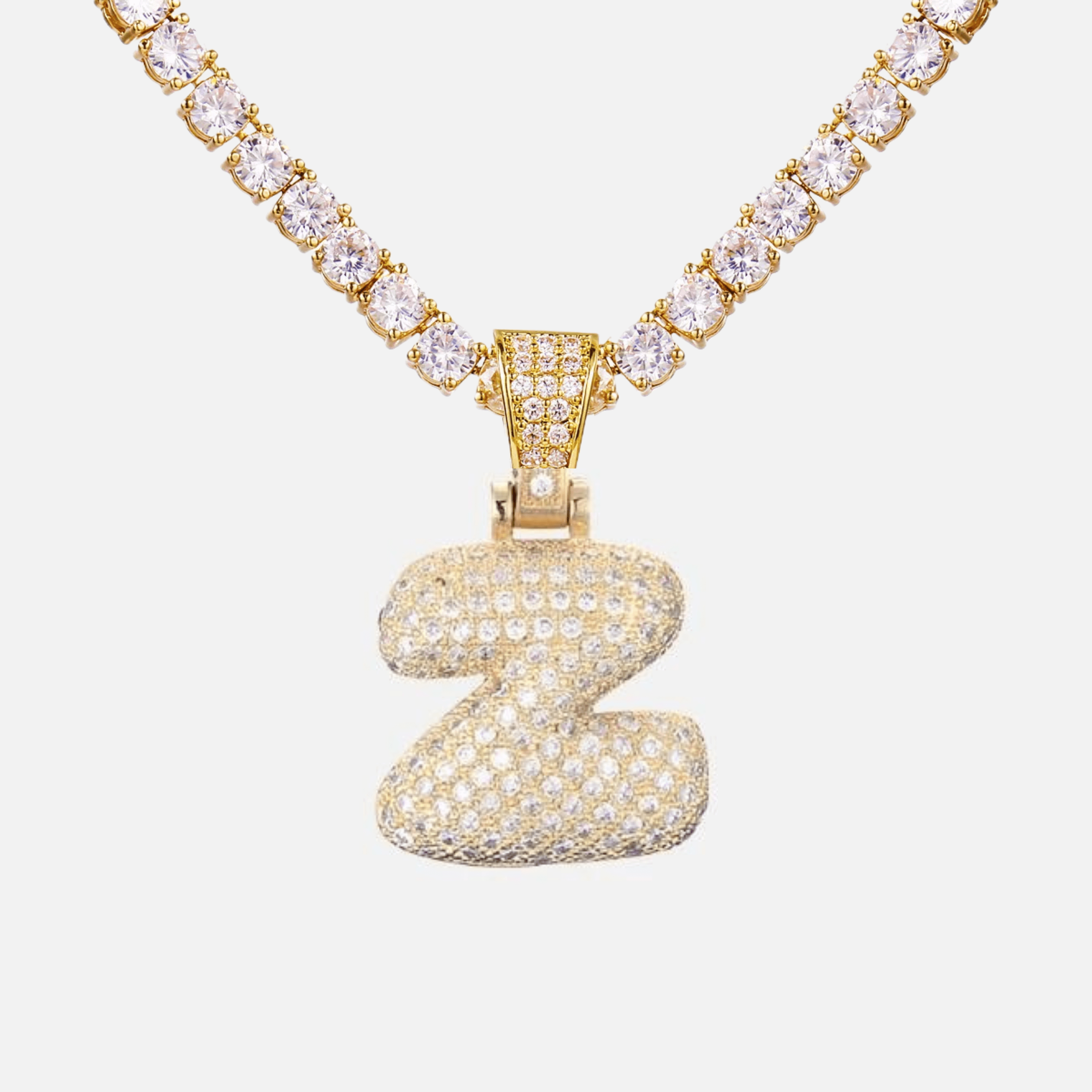 ICED Big Bubble Initial Necklace - Jewelled Me