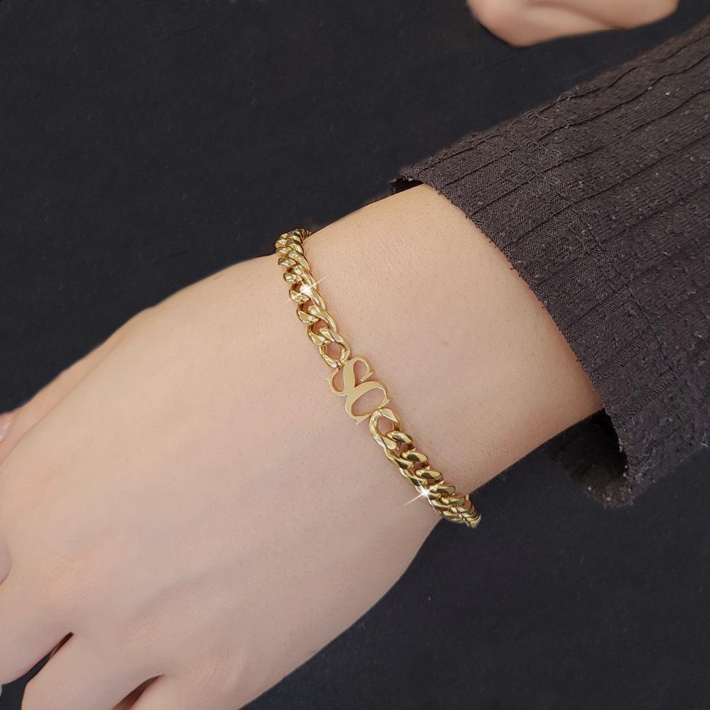Custom Name Cuban Chain Bracelet - Jewelled Me