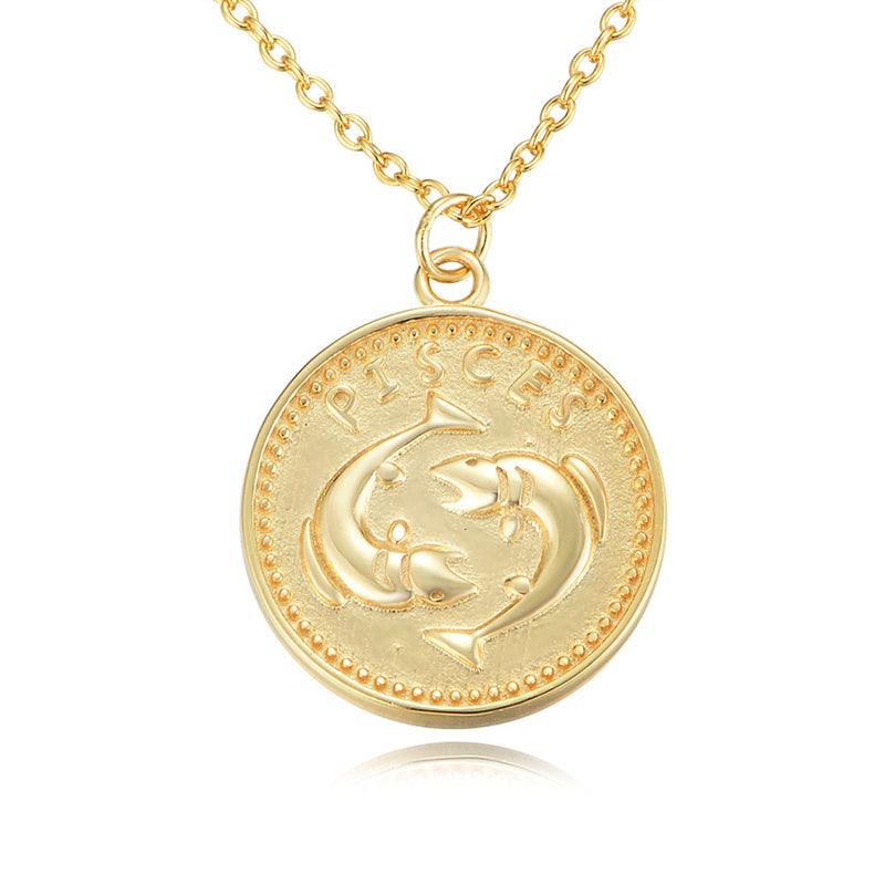 Zodiac Coin Pendant - Jewelled Me