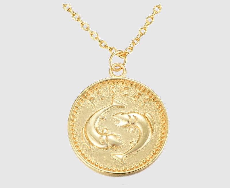 Zodiac Coin Pendant - Jewelled Me
