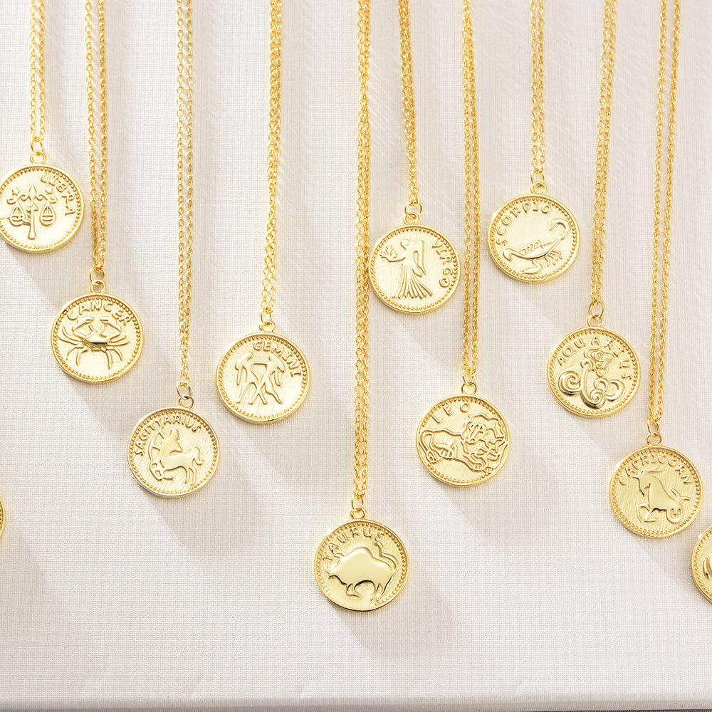 Zodiac Coin Pendant - Jewelled Me