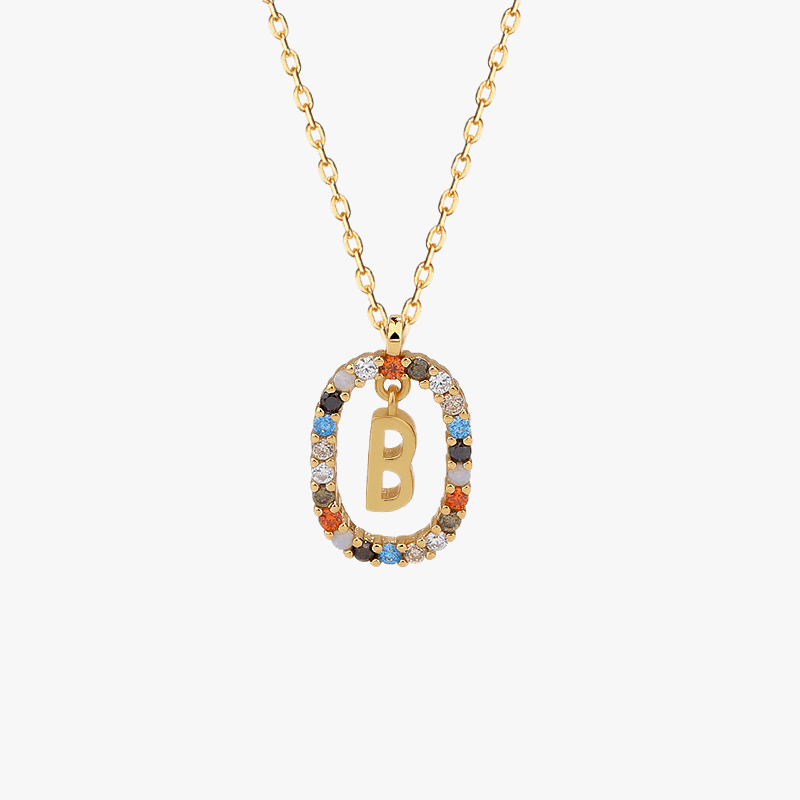 Gemstone Initial Pendant - Jewelled Me