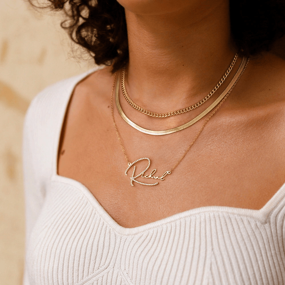 Sydney Signature Custom Name Necklace - Jewelled Me