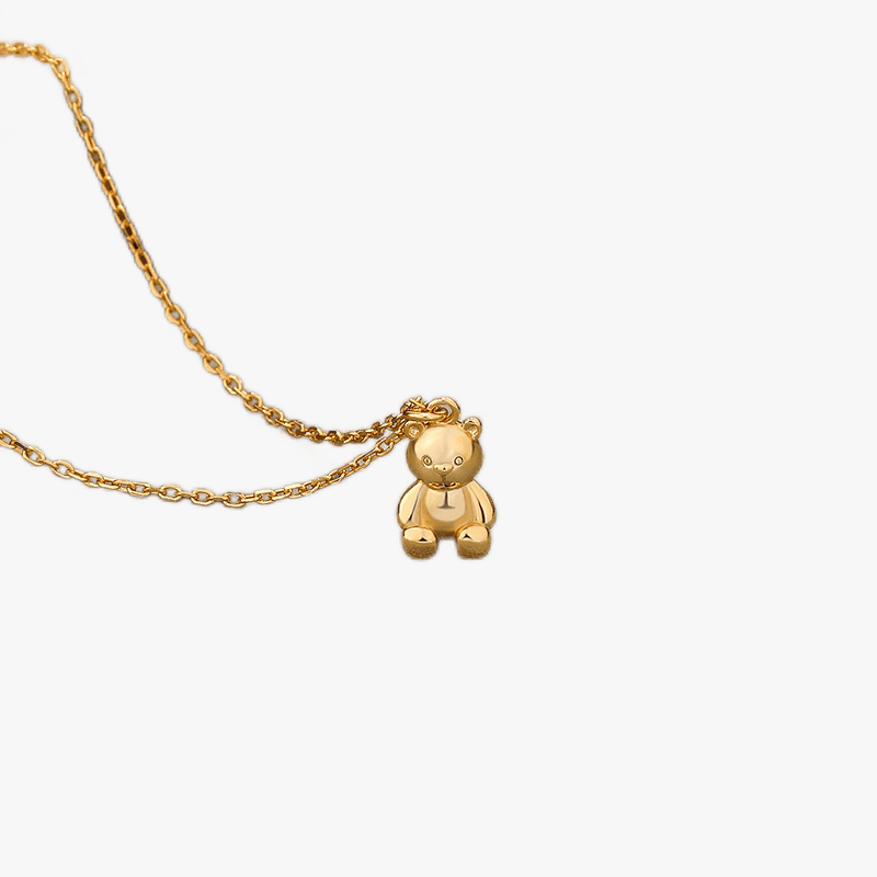 Teddy Bear Vermeil Necklace - Jewelled Me