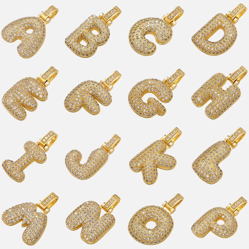 ICED Big Bubble Initial Necklace - Jewelled Me