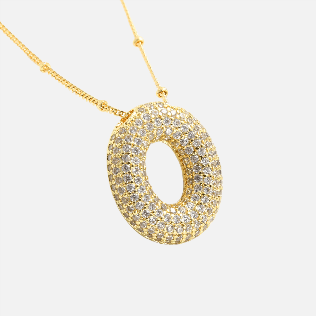 ICED Slim Bubble Initial Necklace - Jewelled Me