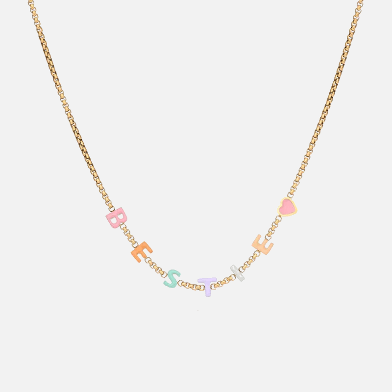 Custom Colour Enamel Name Necklace - Jewelled Me