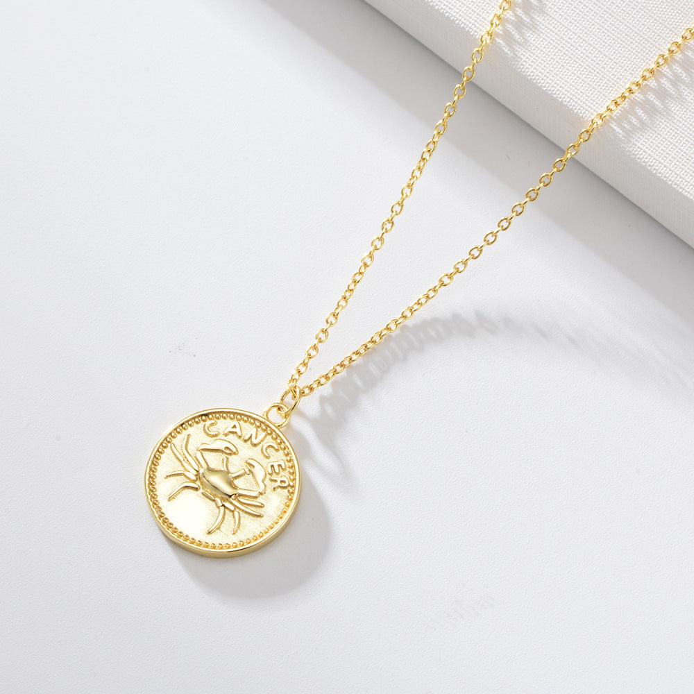 Zodiac Vermeil Coin Pendant - Jewelled Me